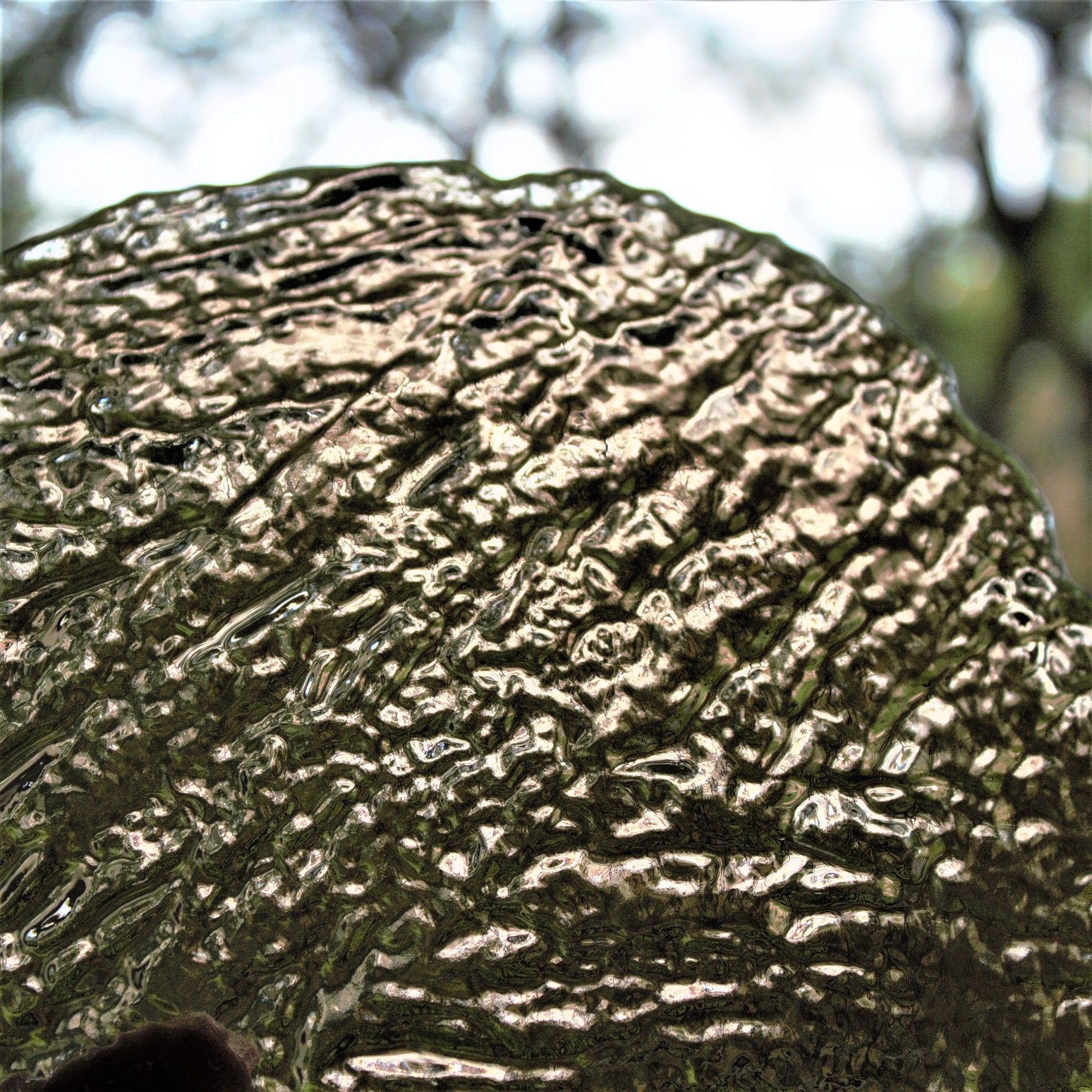 Iridescent Bark Textured Glass Salad Plates - Set of 4