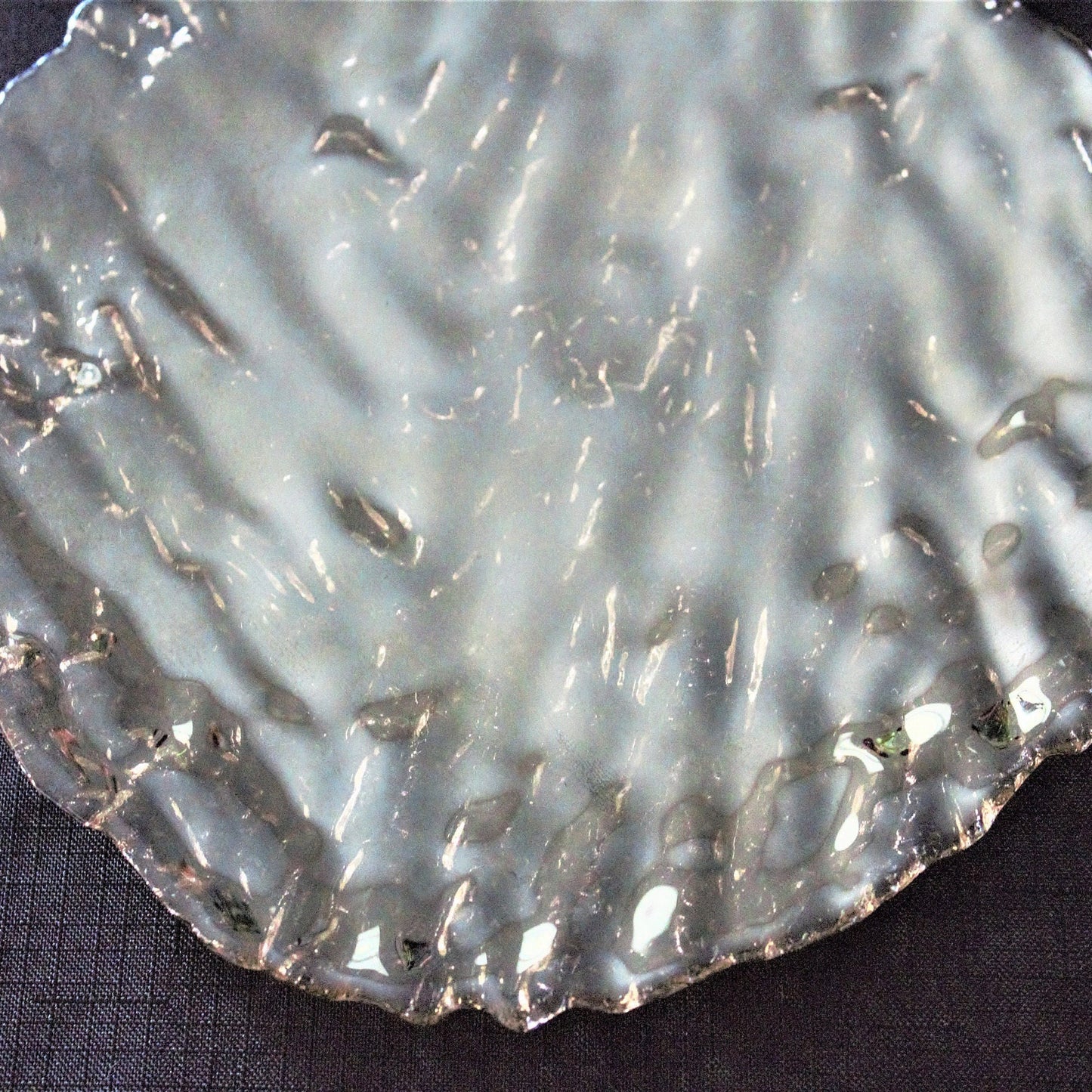 Iridescent Bark Textured Glass Salad Plates - Set of 4