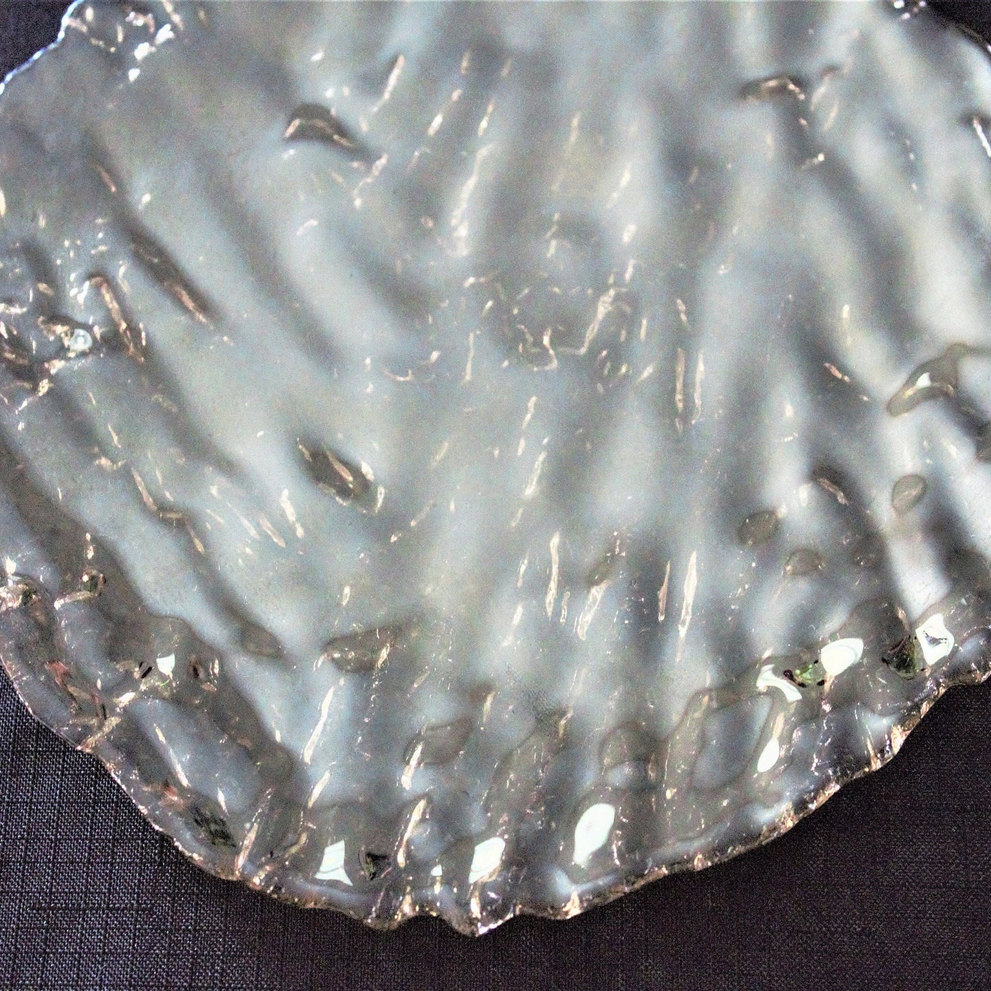 Iridescent Bark Textured Glass Salad Plates - Set of 4