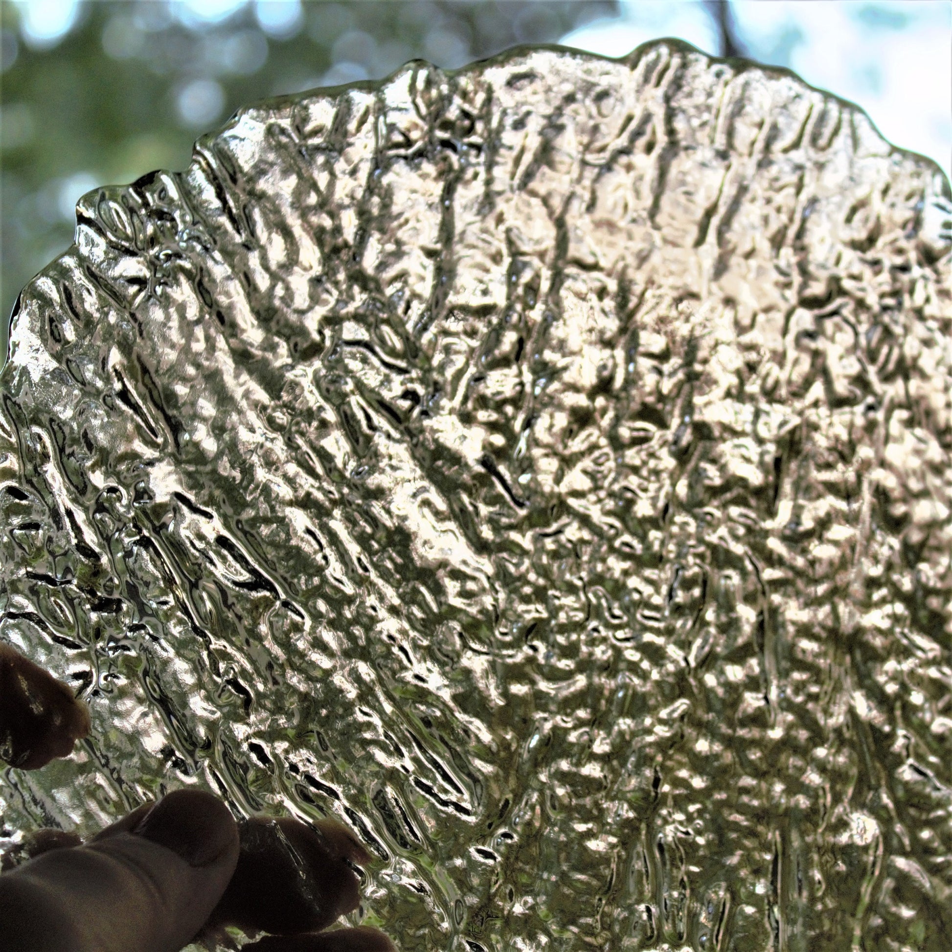 Iridescent Bark Textured Glass Salad Plates - Set of 4