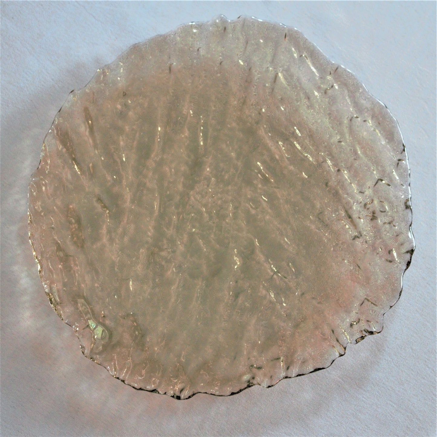 Iridescent Bark Textured Glass Salad Plates - Set of 4
