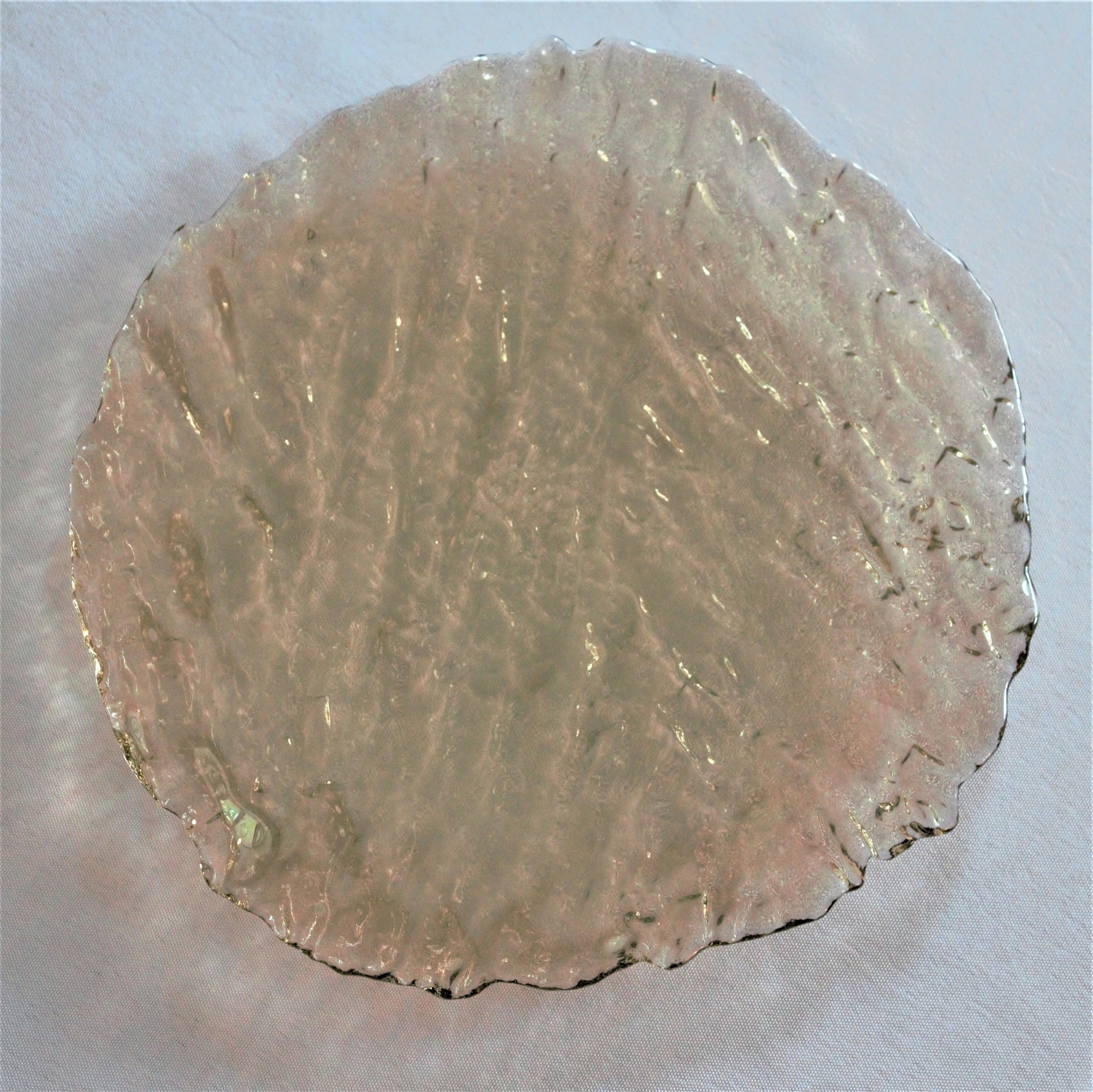 Iridescent Bark Textured Glass Salad Plates - Set of 4