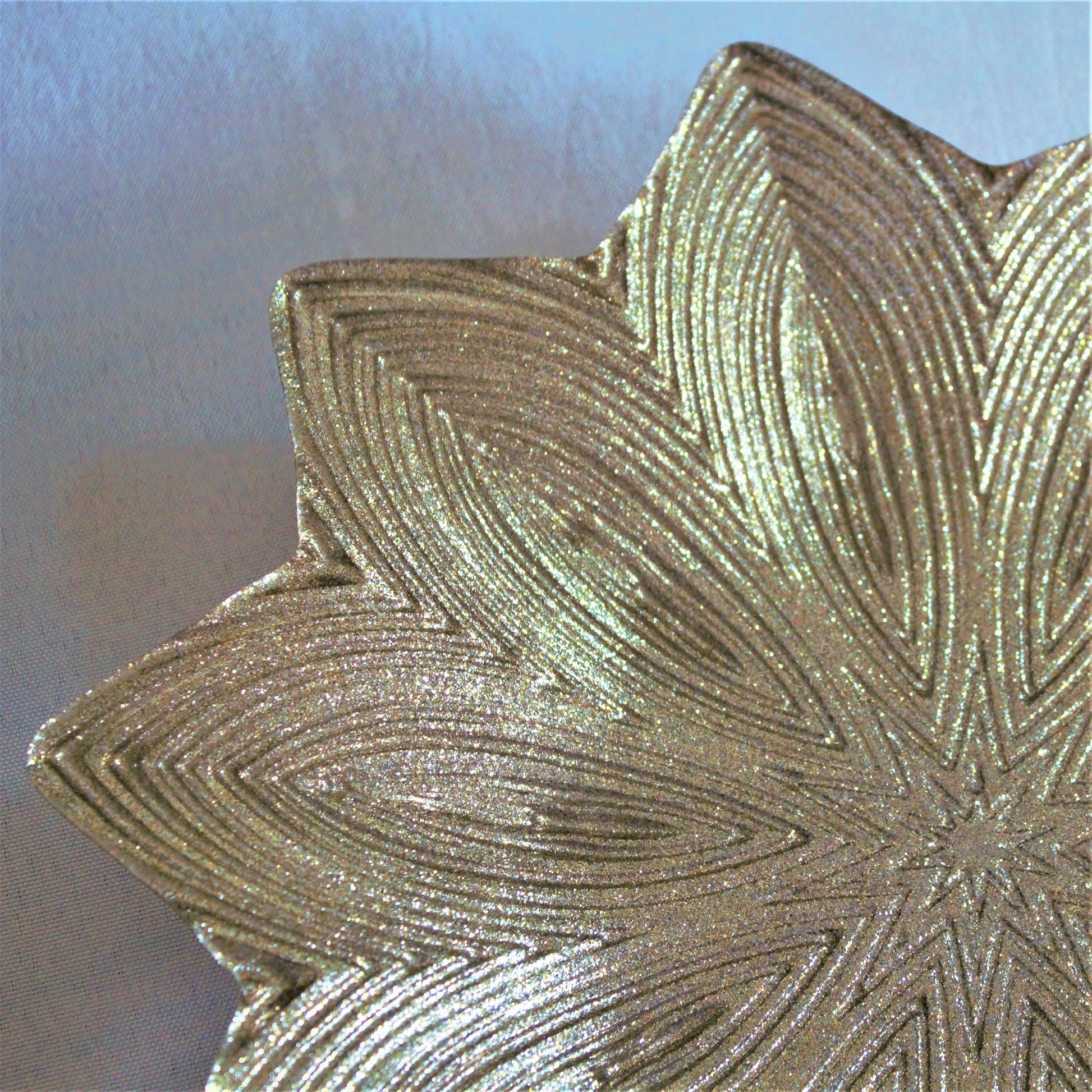 Iridescent Star Glass Dessert Plates - Set of 6 Glittery Gold Tablesetting