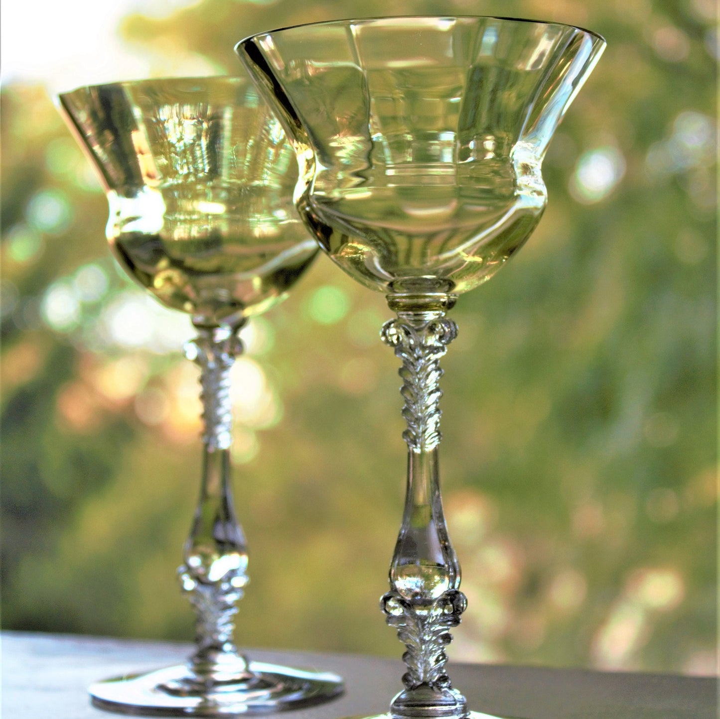 Rare Depression Glass, 2Pc Cambridge Yellow Cocktail Glasses, RARE Yellow Cambridge Liquor Glass, Yellow Cocktail Stem 3126, Yellow Cordials