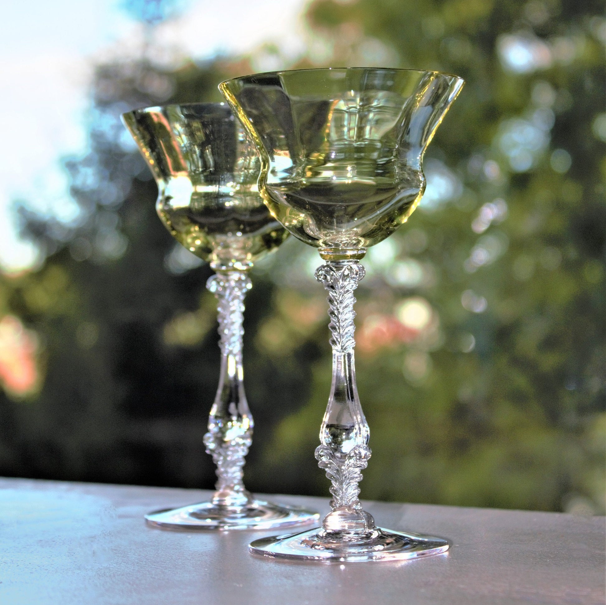 Rare Depression Glass, 2Pc Cambridge Yellow Cocktail Glasses, RARE Yellow Cambridge Liquor Glass, Yellow Cocktail Stem 3126, Yellow Cordials