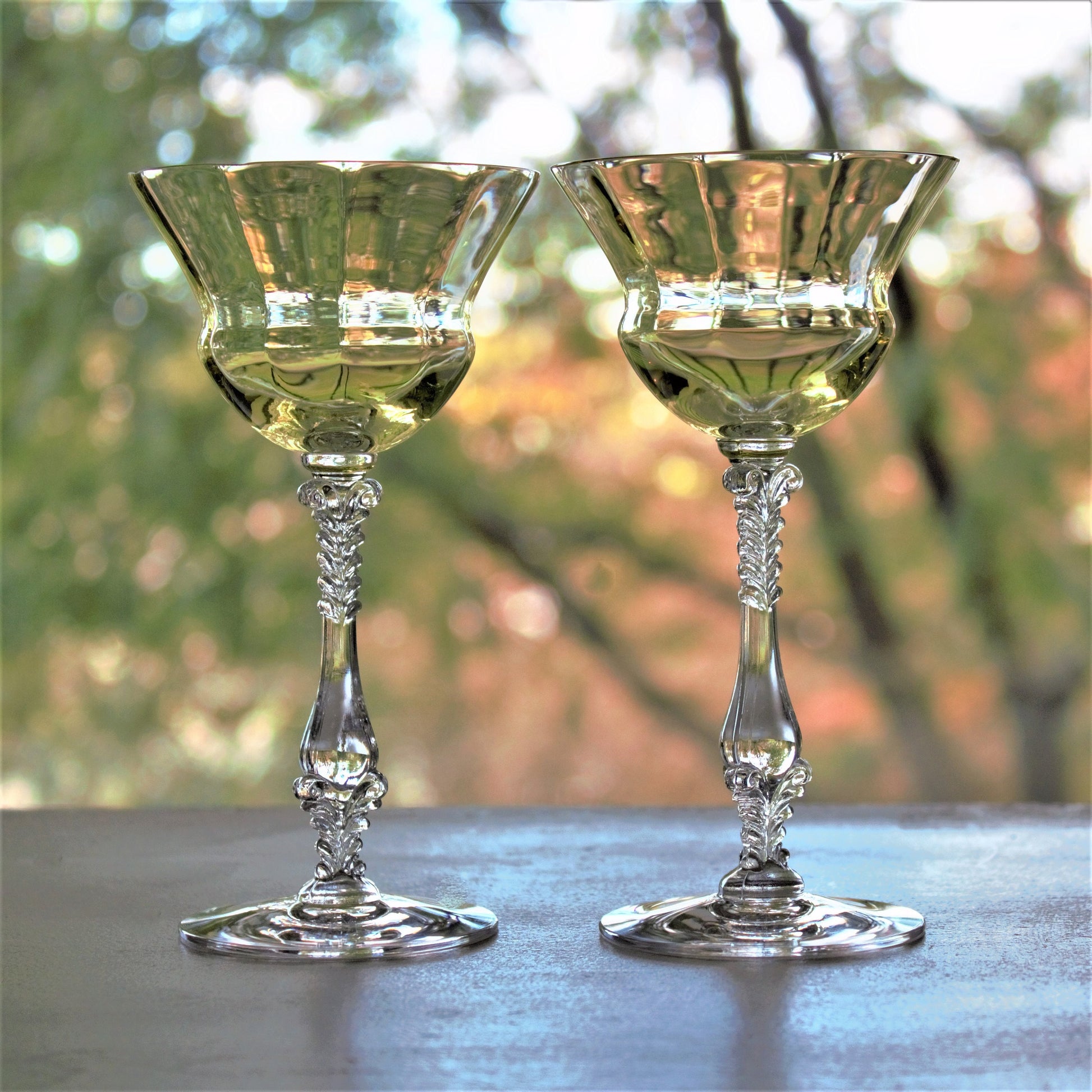 Rare Depression Glass, 2Pc Cambridge Yellow Cocktail Glasses, RARE Yellow Cambridge Liquor Glass, Yellow Cocktail Stem 3126, Yellow Cordials