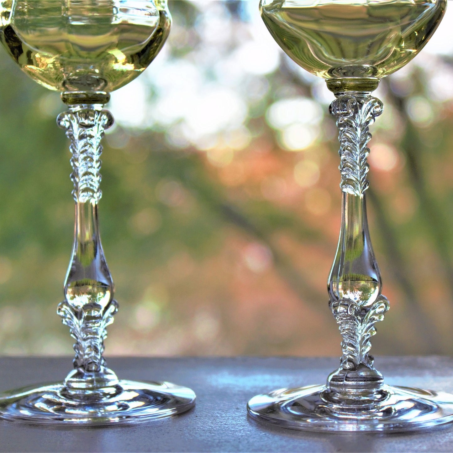 Rare Depression Glass, 2Pc Cambridge Yellow Cocktail Glasses, RARE Yellow Cambridge Liquor Glass, Yellow Cocktail Stem 3126, Yellow Cordials