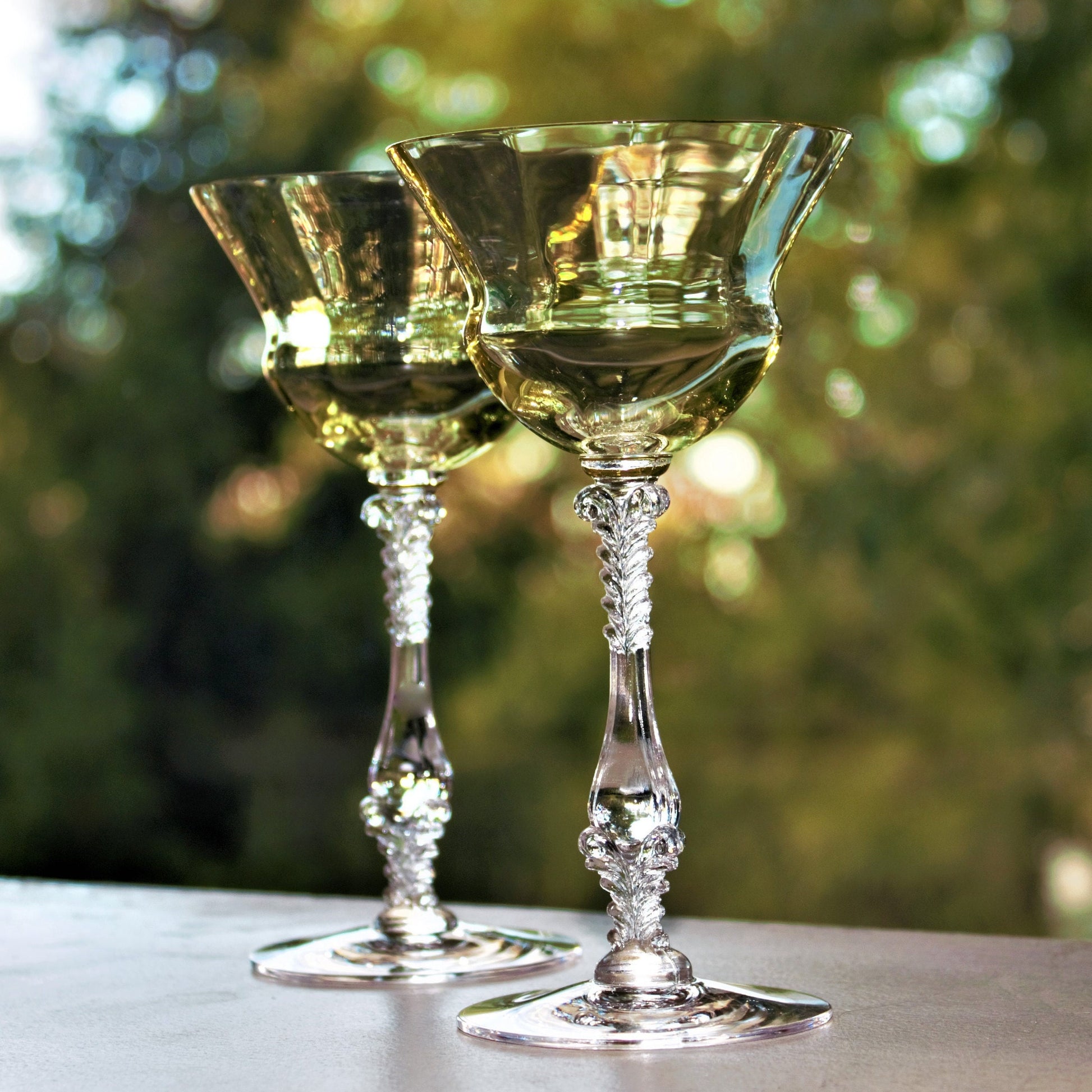 Rare Depression Glass, 2Pc Cambridge Yellow Cocktail Glasses, RARE Yellow Cambridge Liquor Glass, Yellow Cocktail Stem 3126, Yellow Cordials