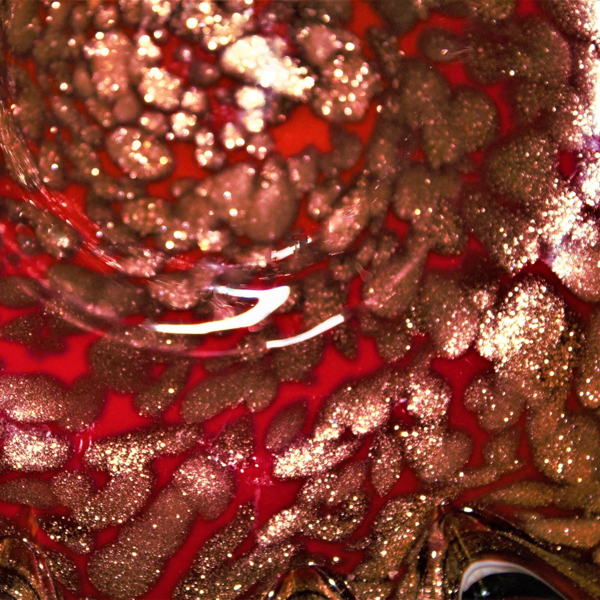 Aventurine Glass Bowl, Cased Glass Bowl, Aventurine and Red Bowl , One of a kind Aventurine Bowl, Rare Cased Glass, Italian Aventurine Glass