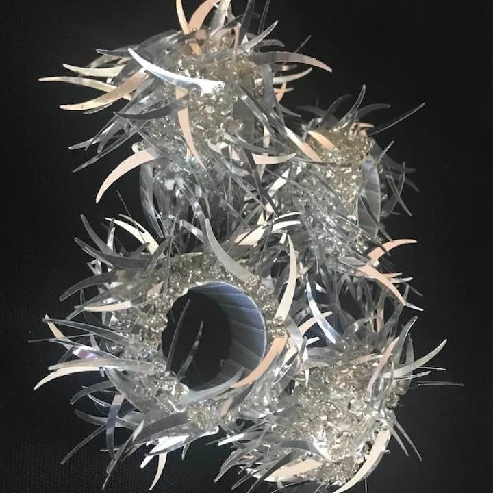 Vintage Silver Beaded Napkin Rings: Glittery Table Decor, Set of 4