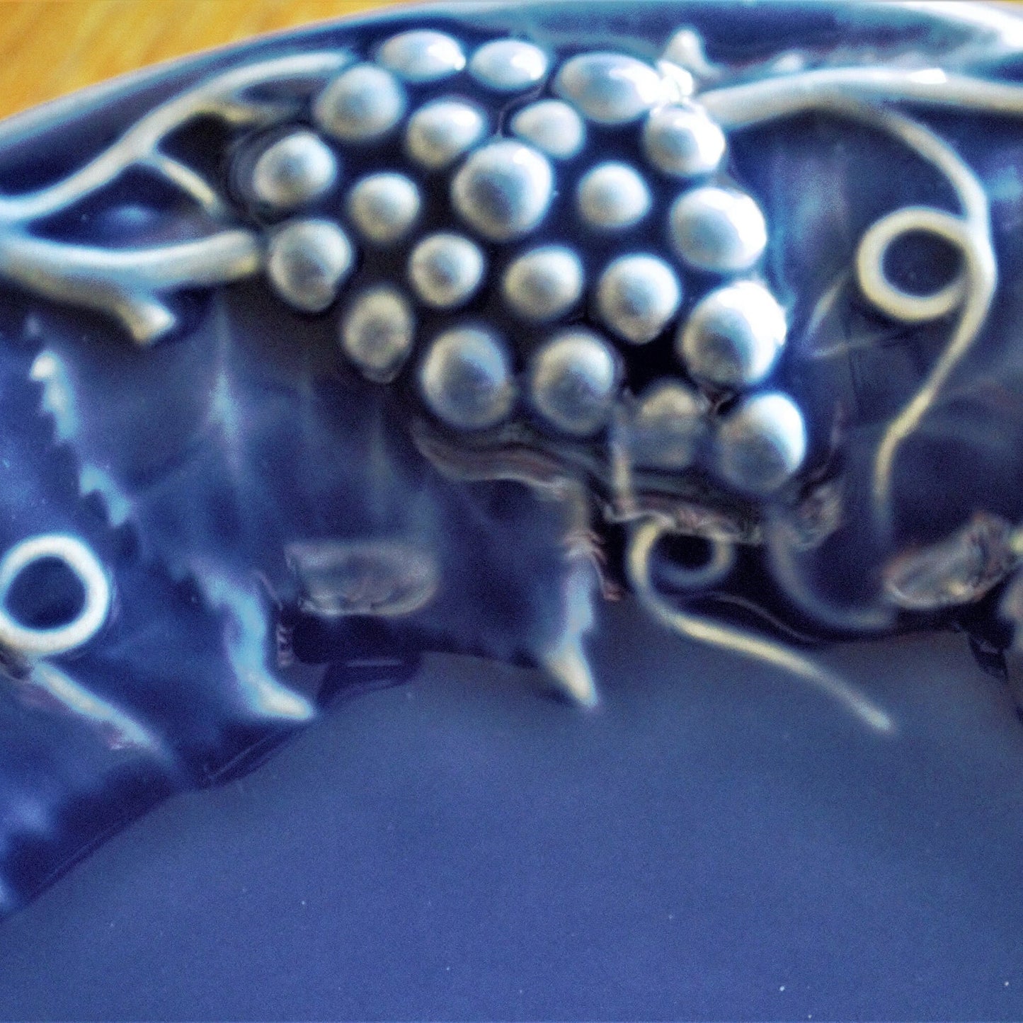Bordallo Pinheiro Blue Grape Plate: Portuguese Pottery Decor