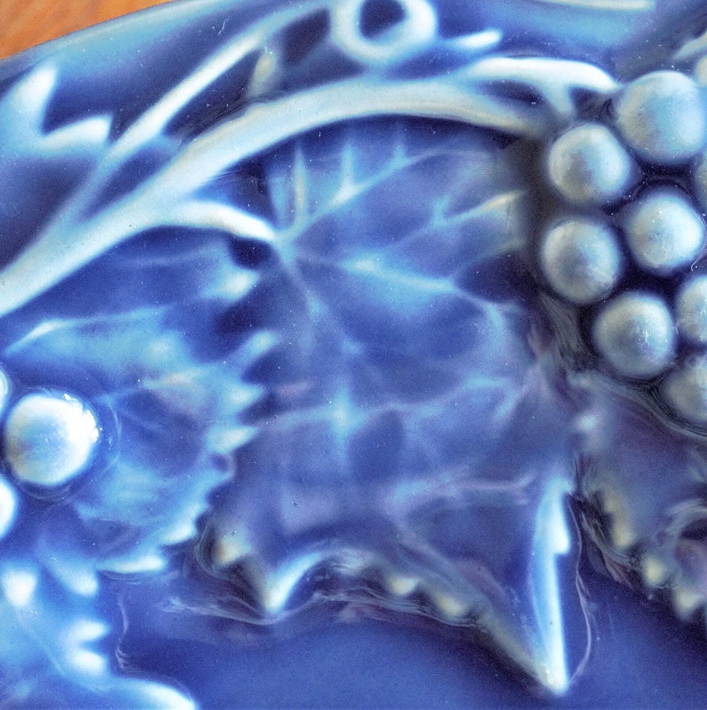 Bordallo Pinheiro Blue Grape Plate: Portuguese Pottery Decor