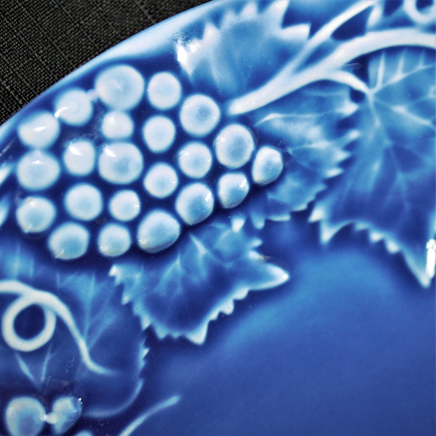 Bordallo Pinheiro Blue Grape Plate: Portuguese Pottery Decor