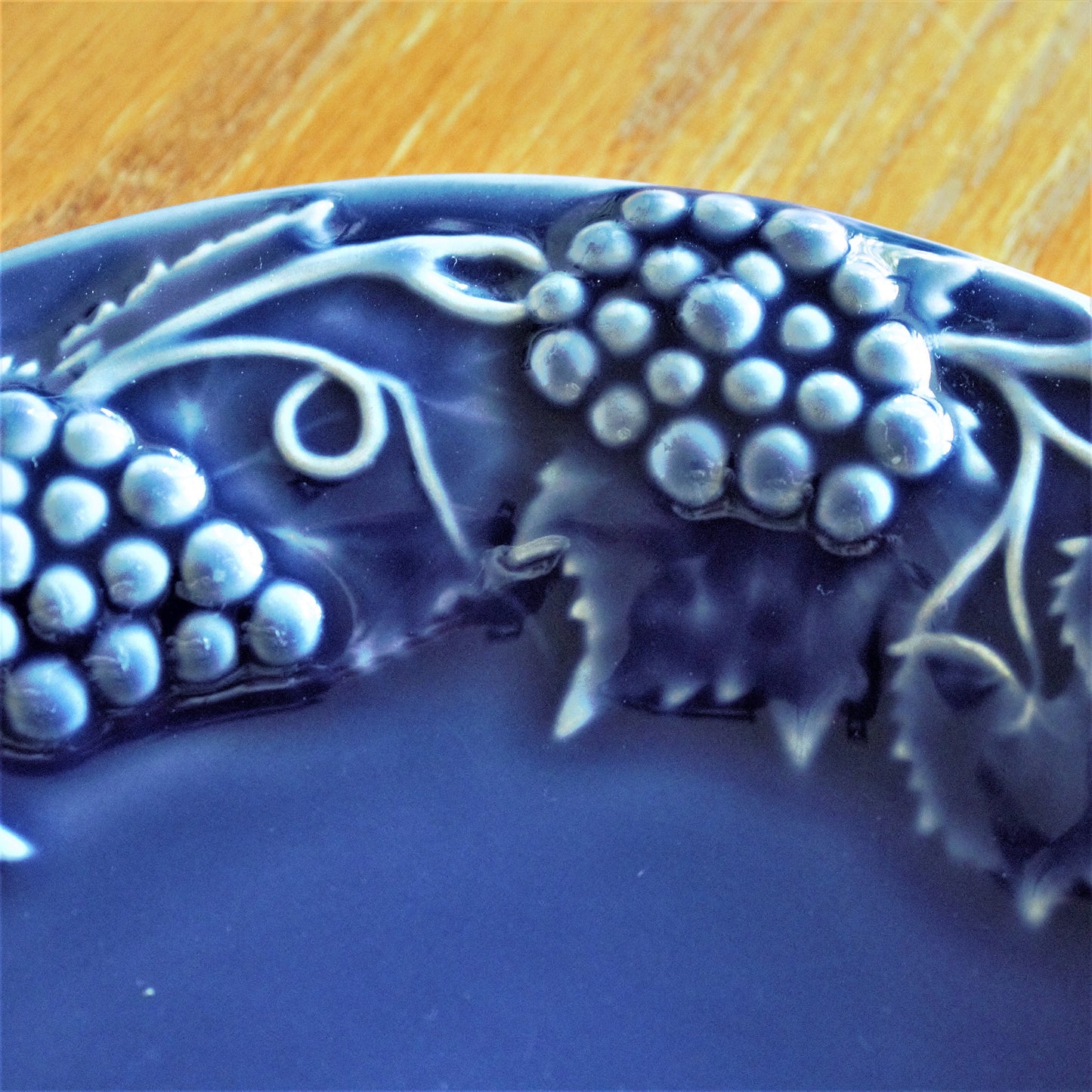 Bordallo Pinheiro Blue Grape Plate: Portuguese Pottery Decor