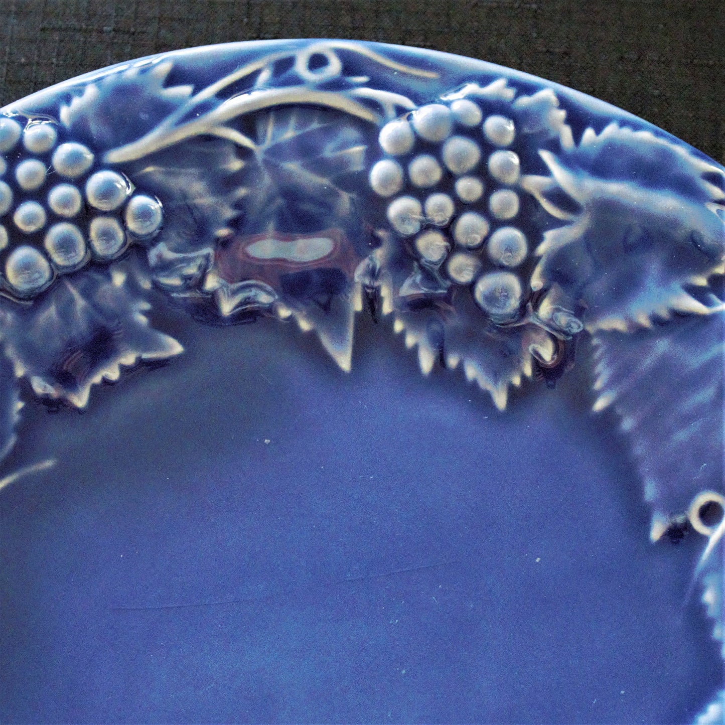 Bordallo Pinheiro Blue Grape Plate: Portuguese Pottery Decor