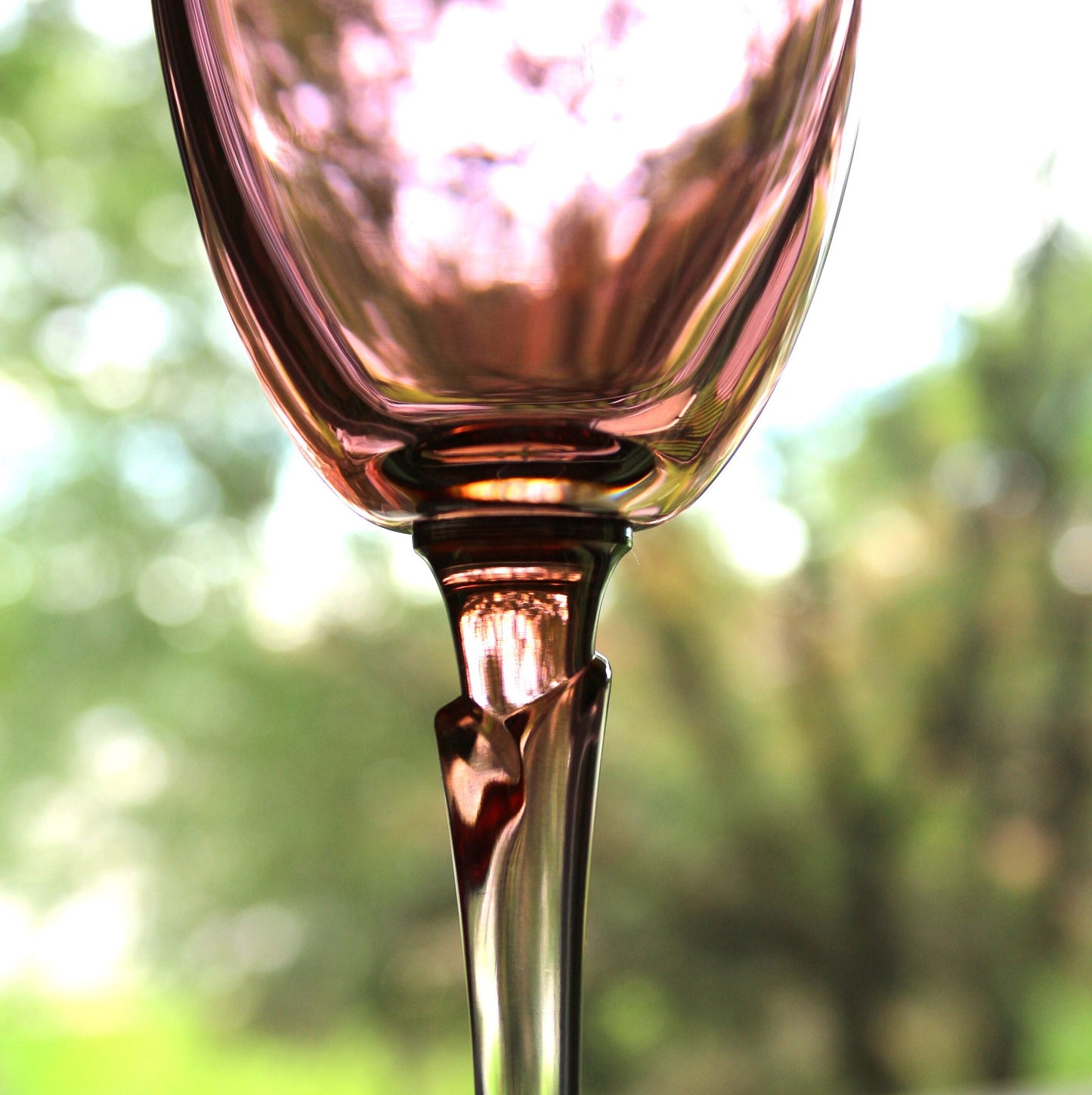 Vintage Iridescent Pink Champagne Flutes - Elegant Toasting Glasses, Set of 6