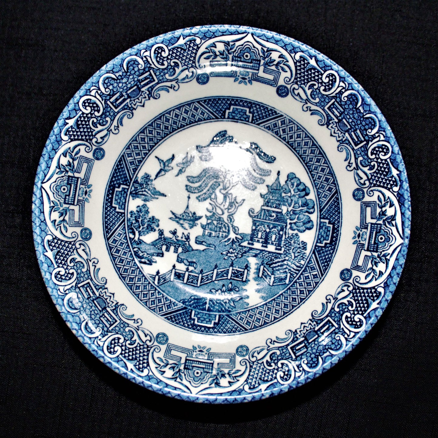 Vintage Blue Willow Soup Bowls - Pair of English Transferware Bowls