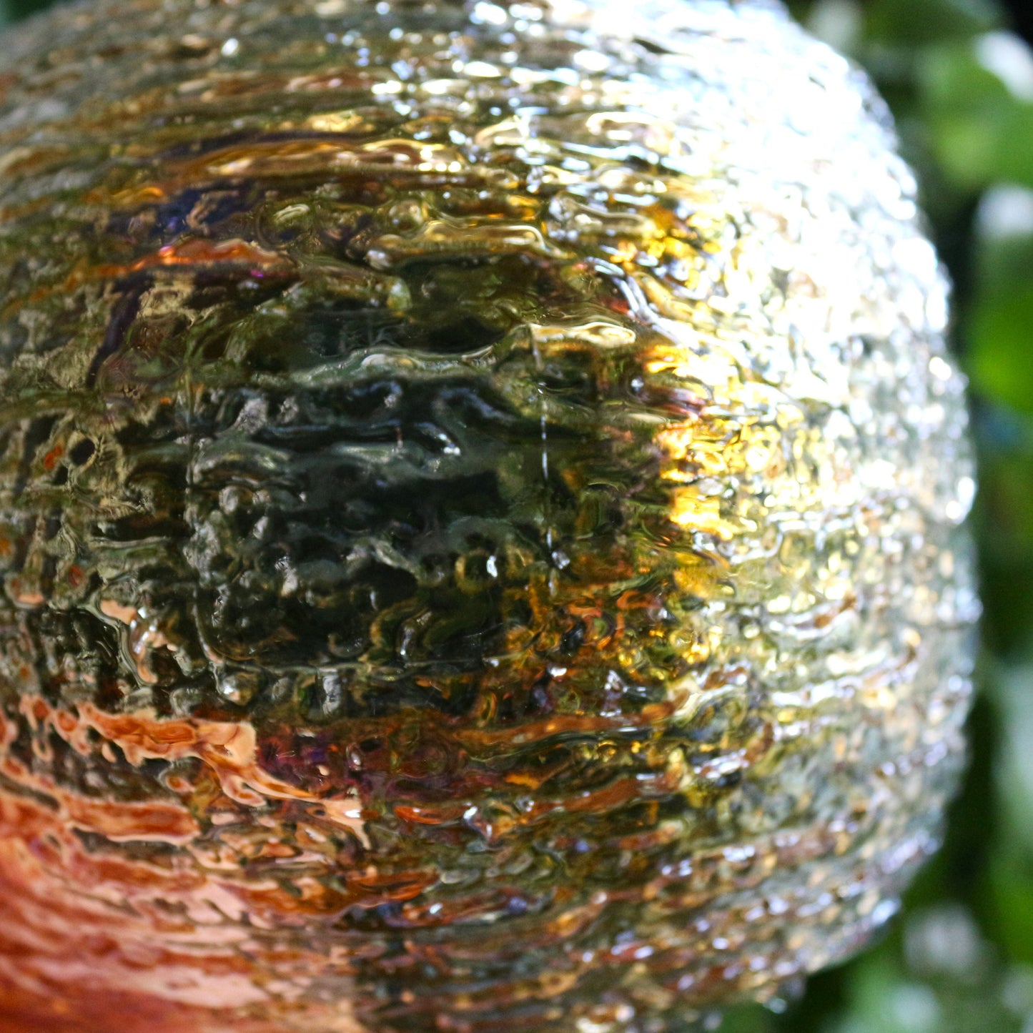 Iridescent Glass Dessert Bowls - Gold Patterned Square Bowls, Set of 4
