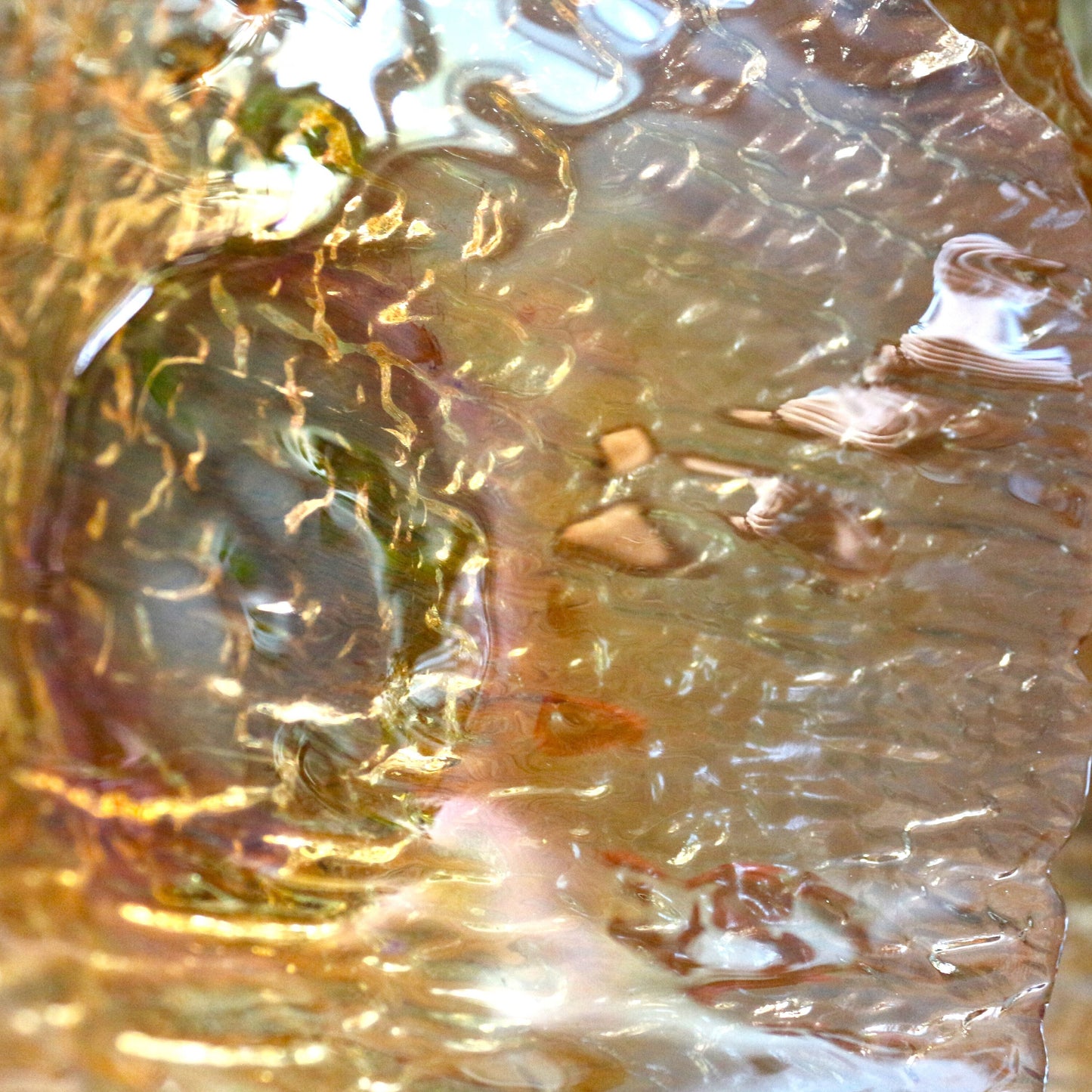 Iridescent Glass Dessert Bowls - Gold Patterned Square Bowls, Set of 4