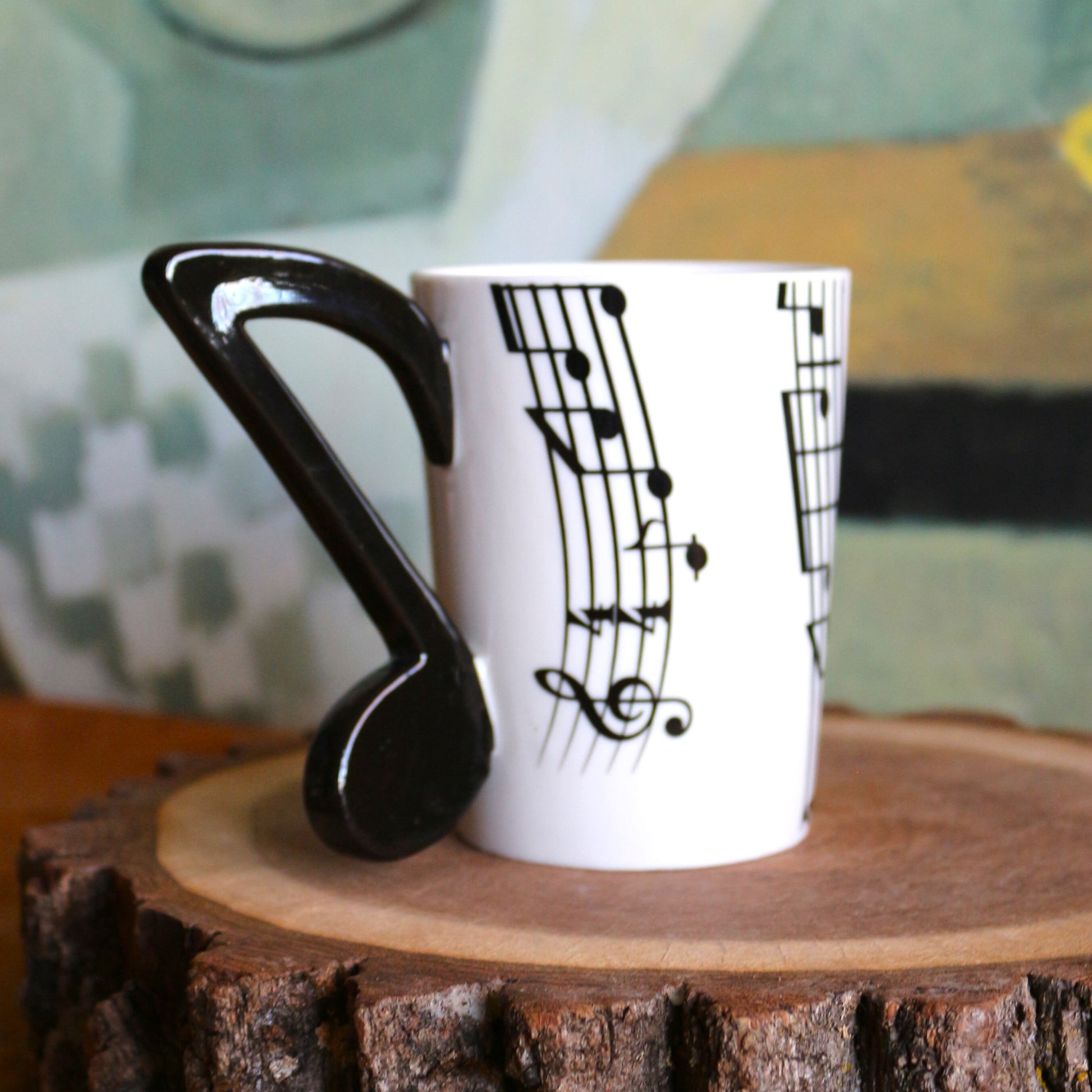 Music Note Handle Mug: Rock and Roll Coffee Cup, Music Lover Gift