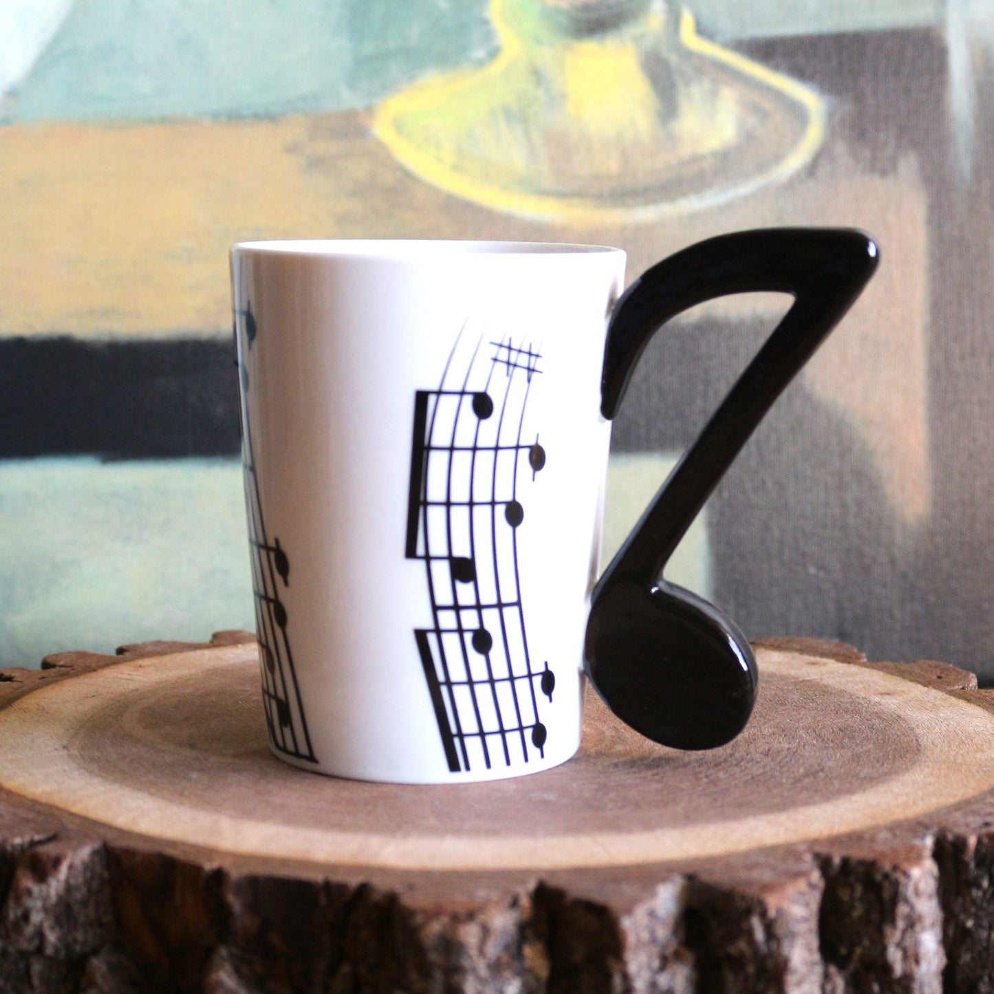 Music Note Handle Mug: Rock and Roll Coffee Cup, Music Lover Gift