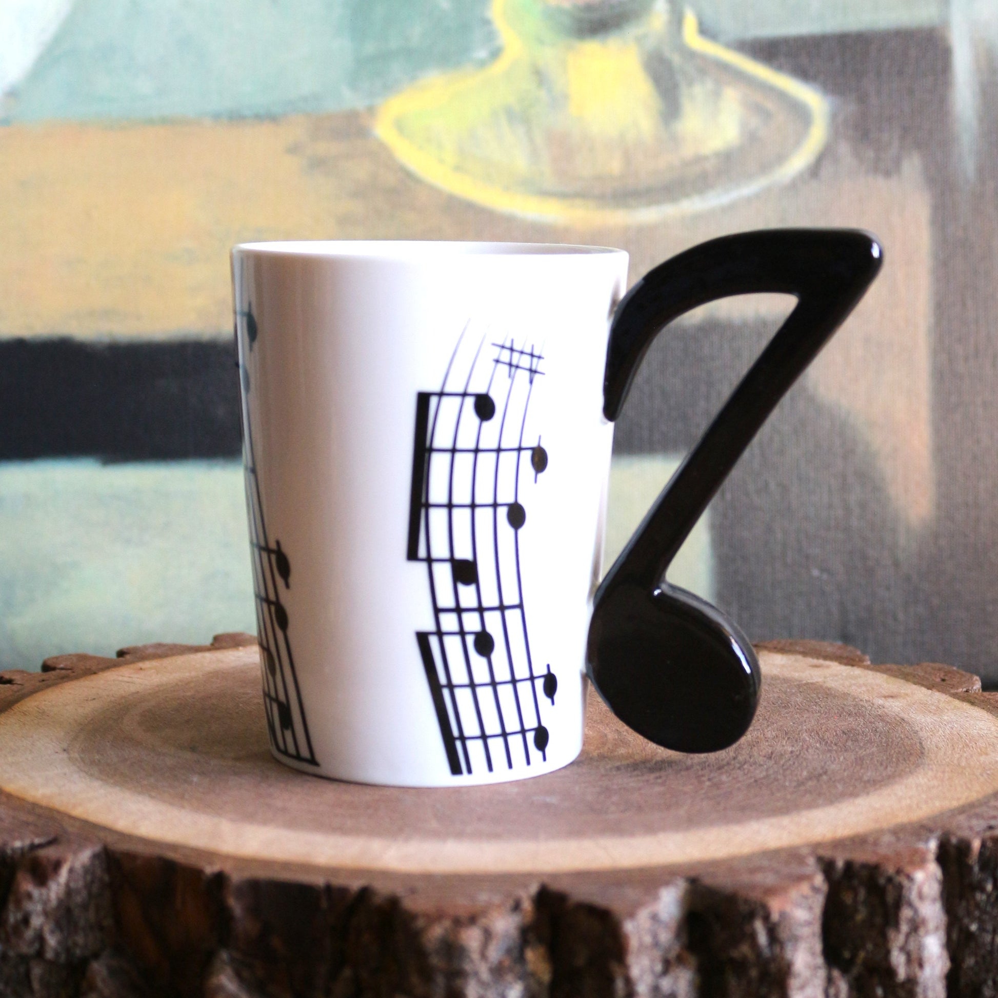 Music Note Handle Mug: Rock and Roll Coffee Cup, Music Lover Gift