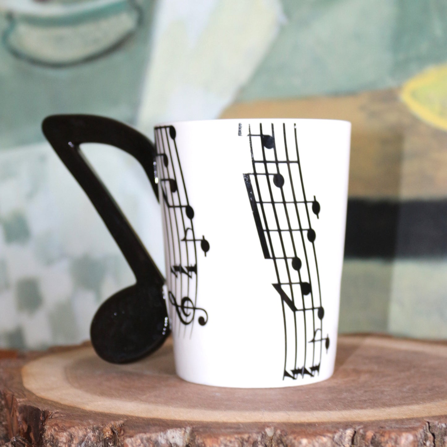 Music Note Handle Mug: Rock and Roll Coffee Cup, Music Lover Gift