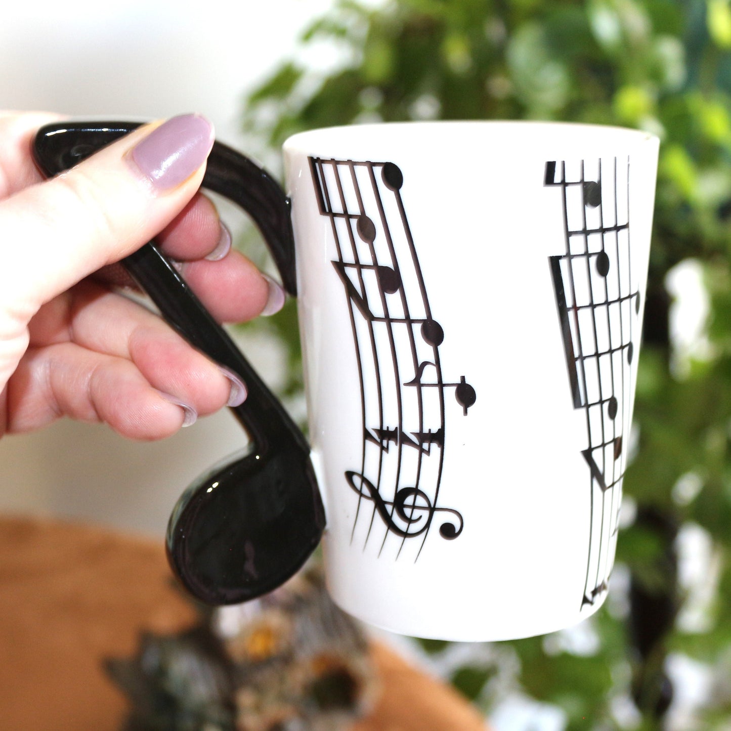 Music Note Handle Mug: Rock and Roll Coffee Cup, Music Lover Gift