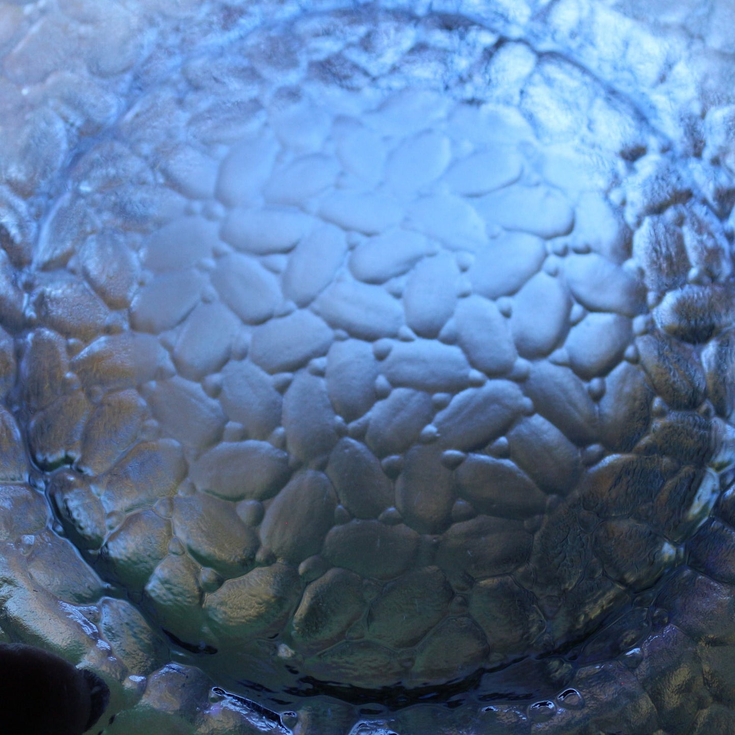 Cobalt Blue Glass Salad Plates - Patterned Appetizer Plates, Set of 4