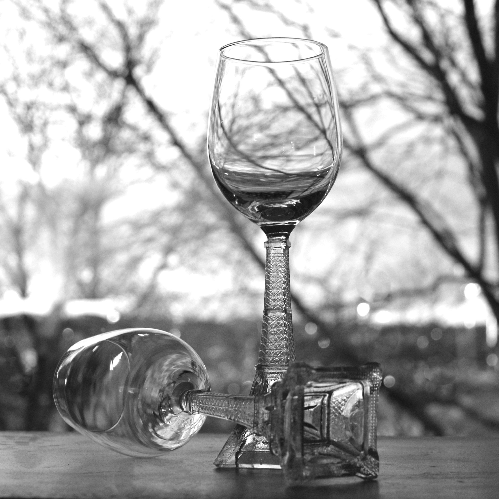 Eiffel Tower Wine Glasses, Unique Parisian Stemware, Set of 2