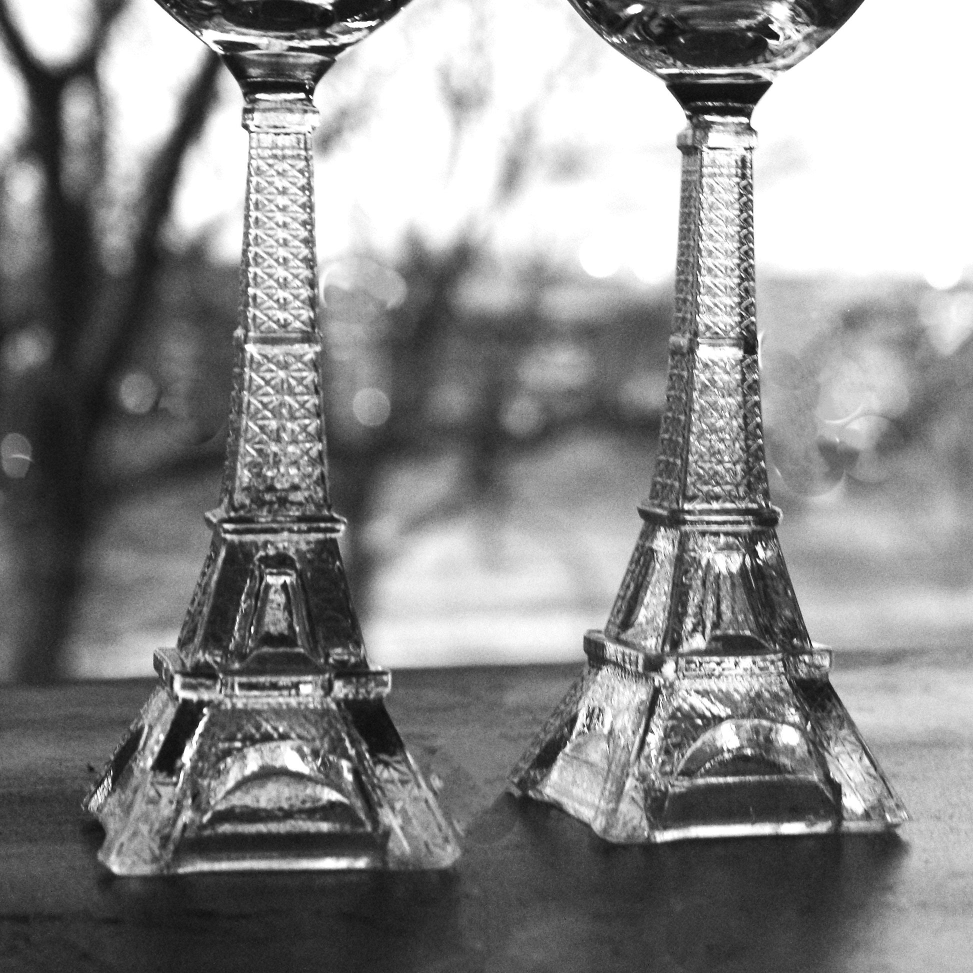 Eiffel Tower Wine Glasses, Unique Parisian Stemware, Set of 2
