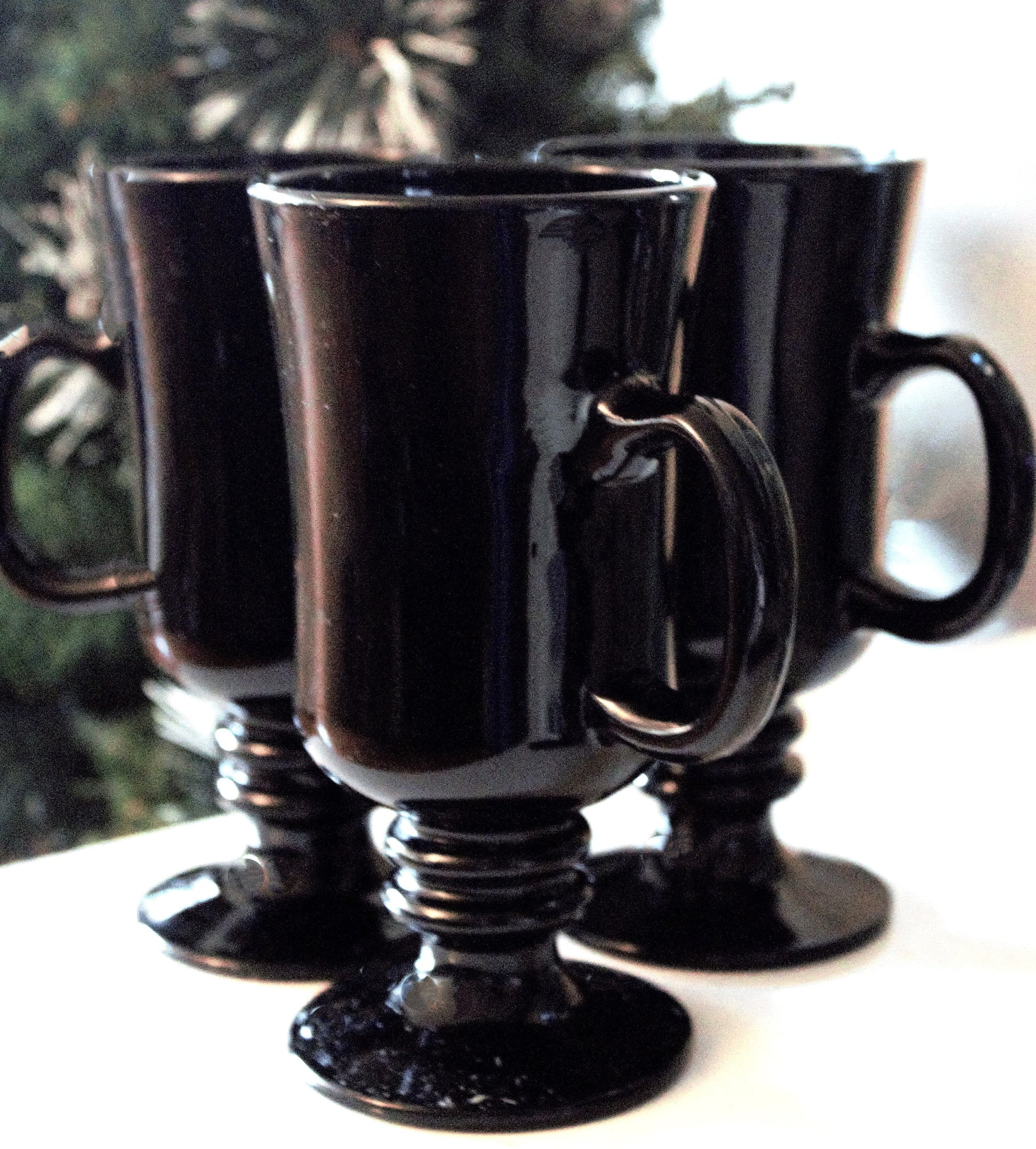 Matte Black Coffee Mug Set - 3pc Modern Black Decor