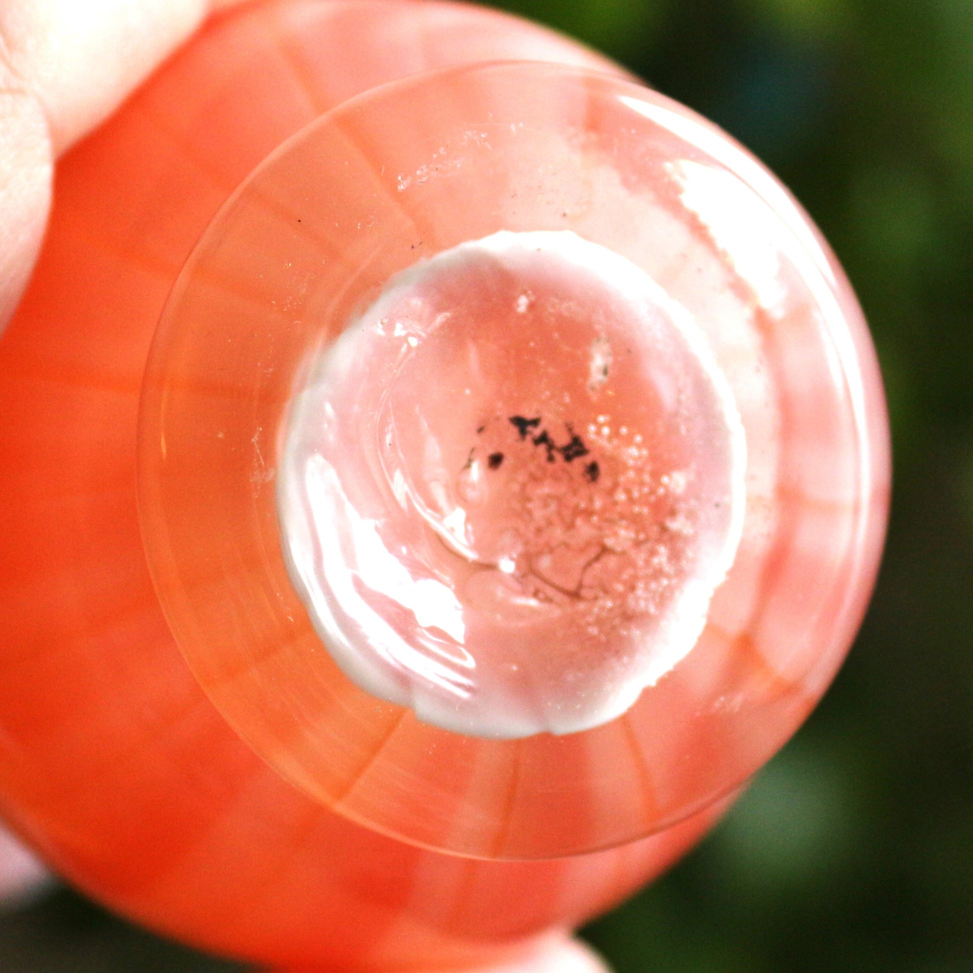 Handblown Orange Murano Vase: Cased Glass with Applied Handles, scalloped edge vase