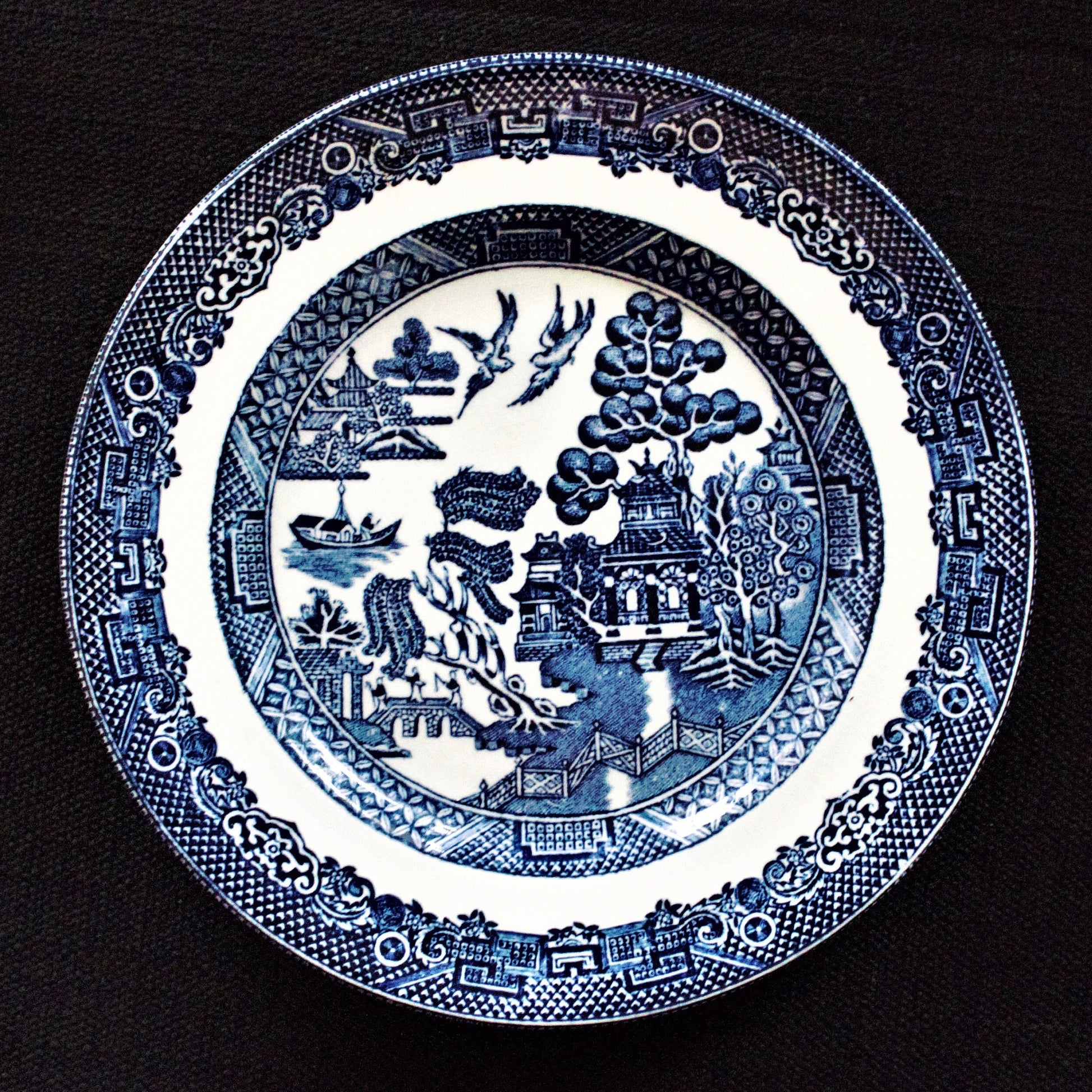 Vintage Blue Willow Plates - Johnson Brothers Ironstone Set