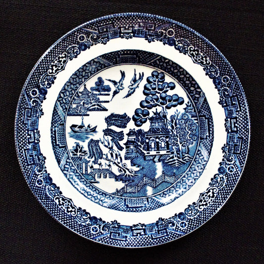 Vintage Blue Willow Plates - Johnson Brothers Ironstone Set