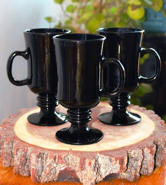 Matte Black Coffee Mug Set - 3pc Modern Black Decor