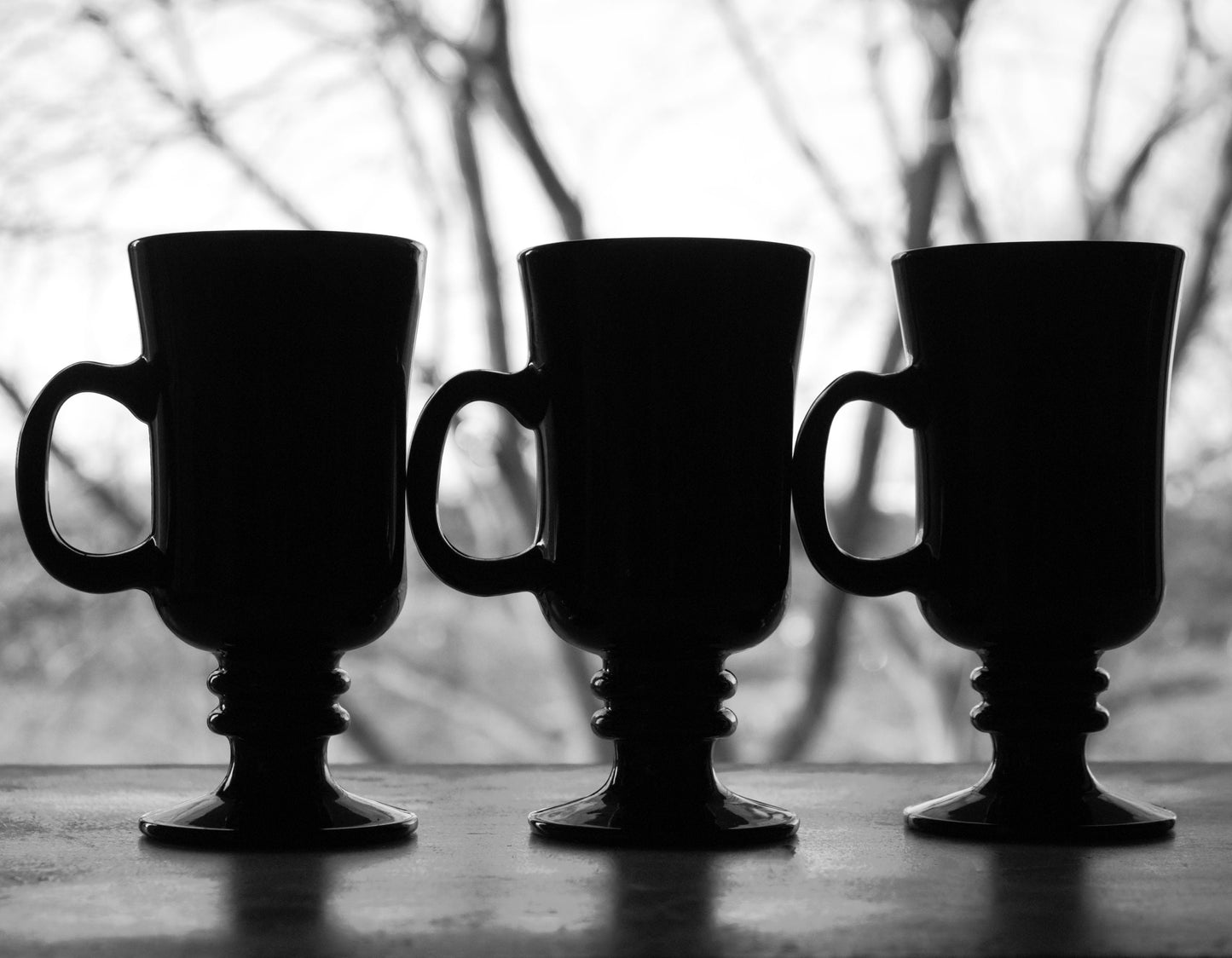 Matte Black Coffee Mug Set - 3pc Modern Black Decor