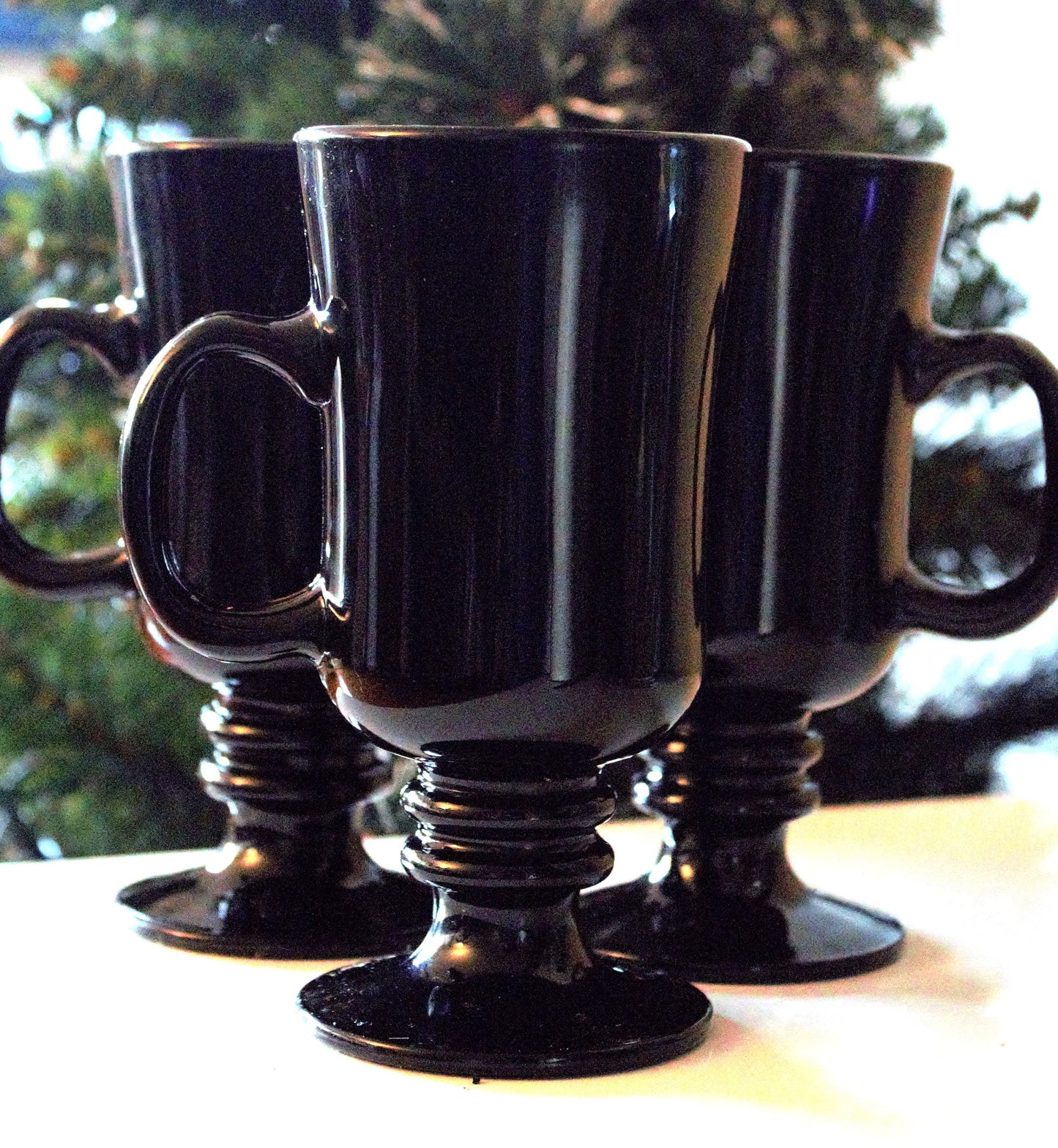 Matte Black Coffee Mug Set - 3pc Modern Black Decor