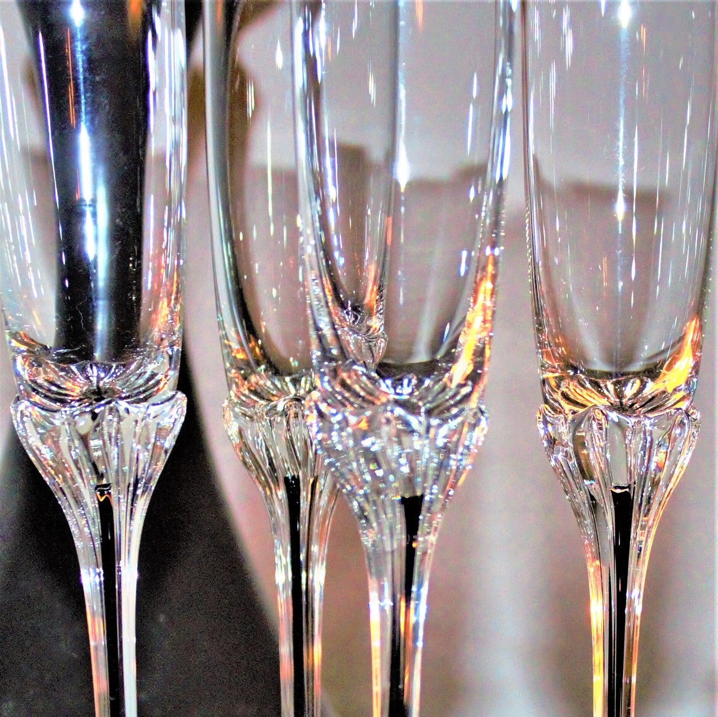 Belfor Crystal Cordial Glasses: Black Filament Stem, Set of 4