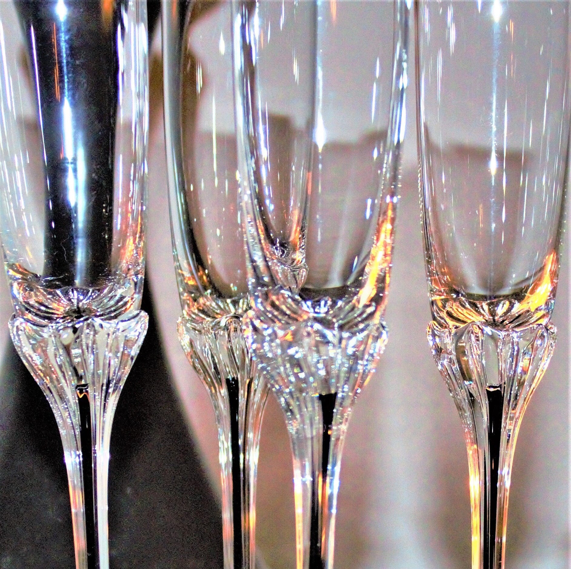 Belfor Crystal Cordial Glasses: Black Filament Stem, Set of 4