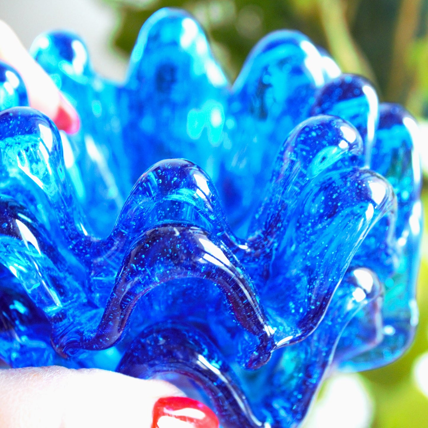 Italian Handblown Glass Votives: Cobalt Blue Candle Holders, Set of 3