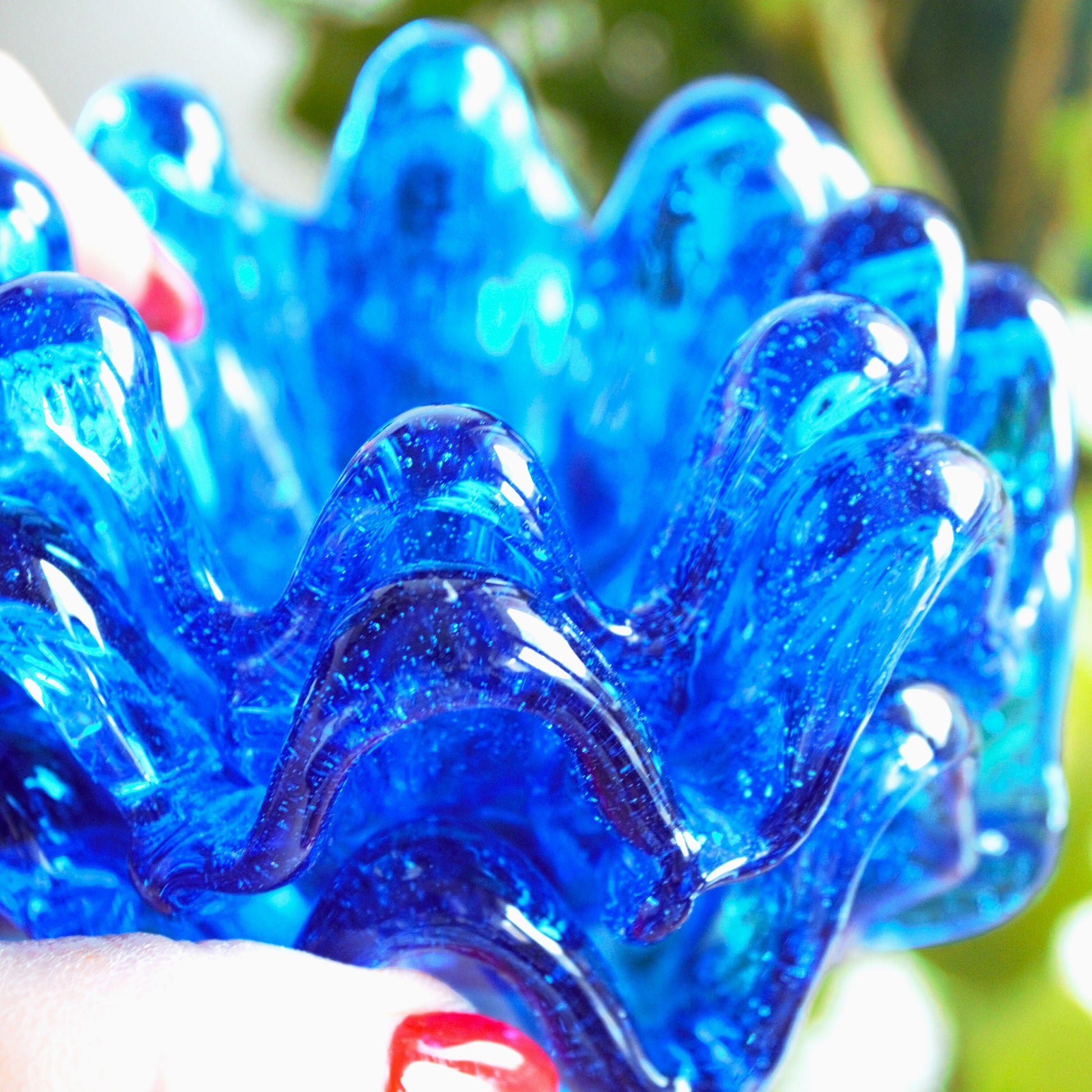 Italian Handblown Glass Votives: Cobalt Blue Candle Holders, Set of 3