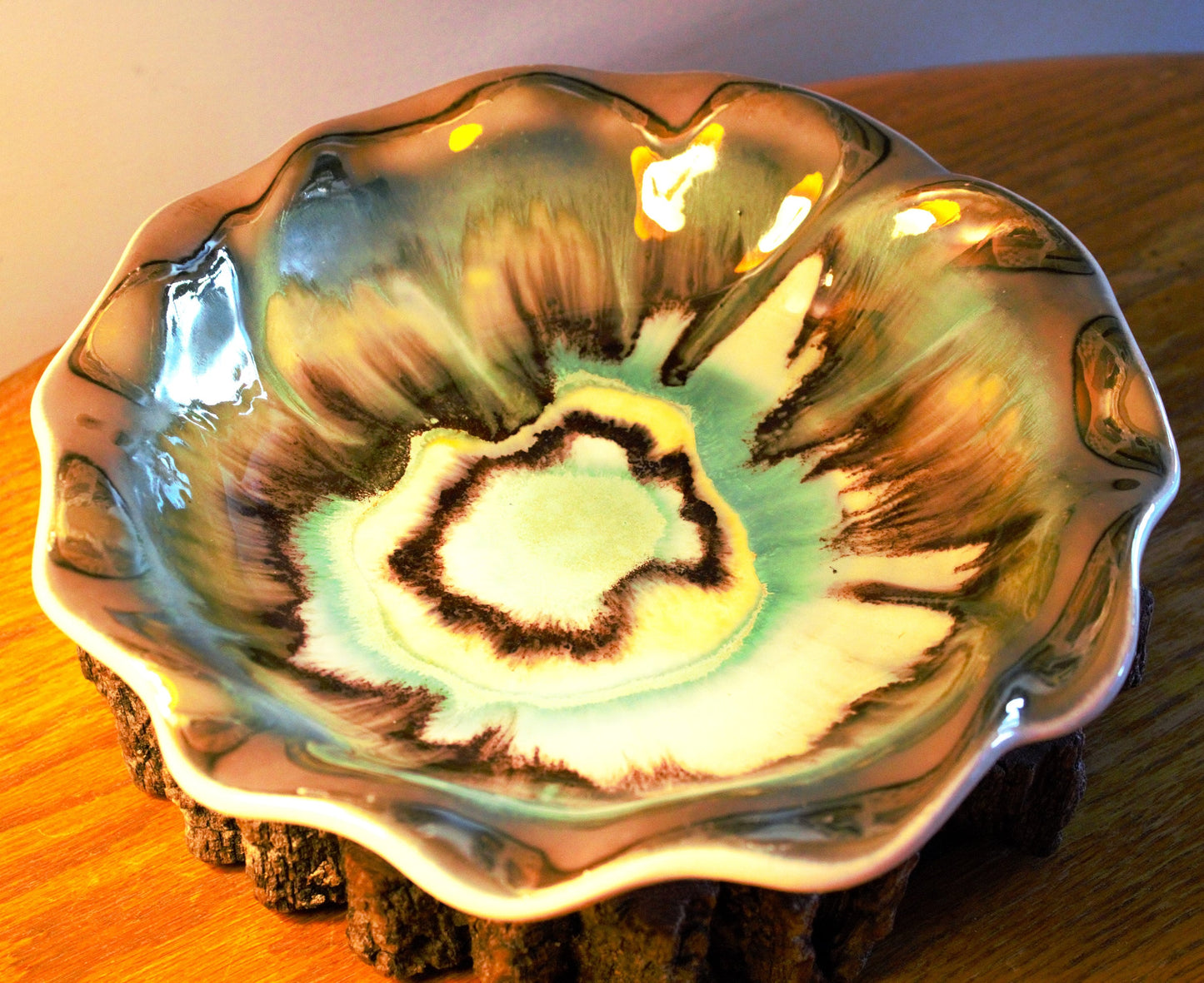 Vintage West Germany Lava Bowl 429: Decorative German Pottery