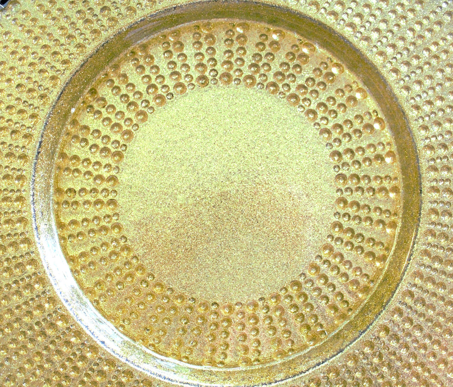 Gold Glitter Glass Charger Plates - Bowring Scalloped Edge - Set of 4