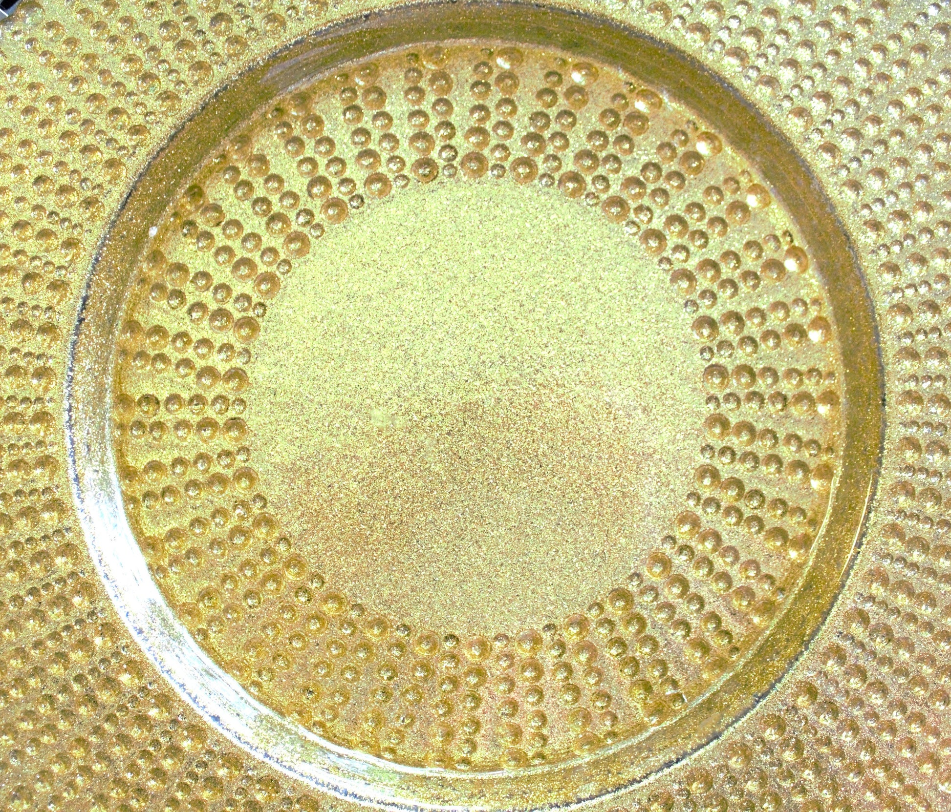 Gold Glitter Glass Charger Plates - Bowring Scalloped Edge - Set of 4