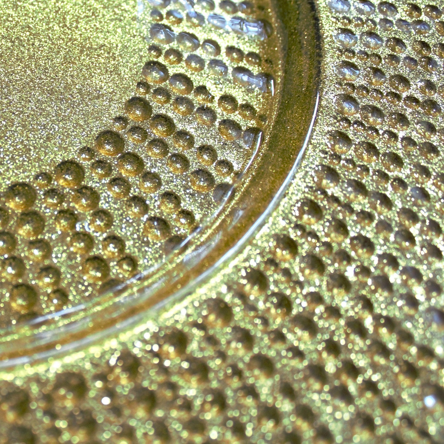 Gold Glitter Glass Charger Plates - Bowring Scalloped Edge - Set of 4