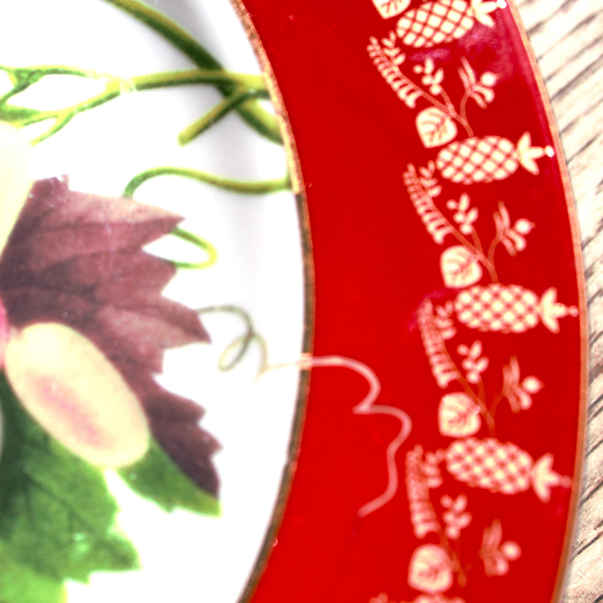 American Atelier Porcelain Dessert Plates (Set of 4) - Gold Fruit Pattern