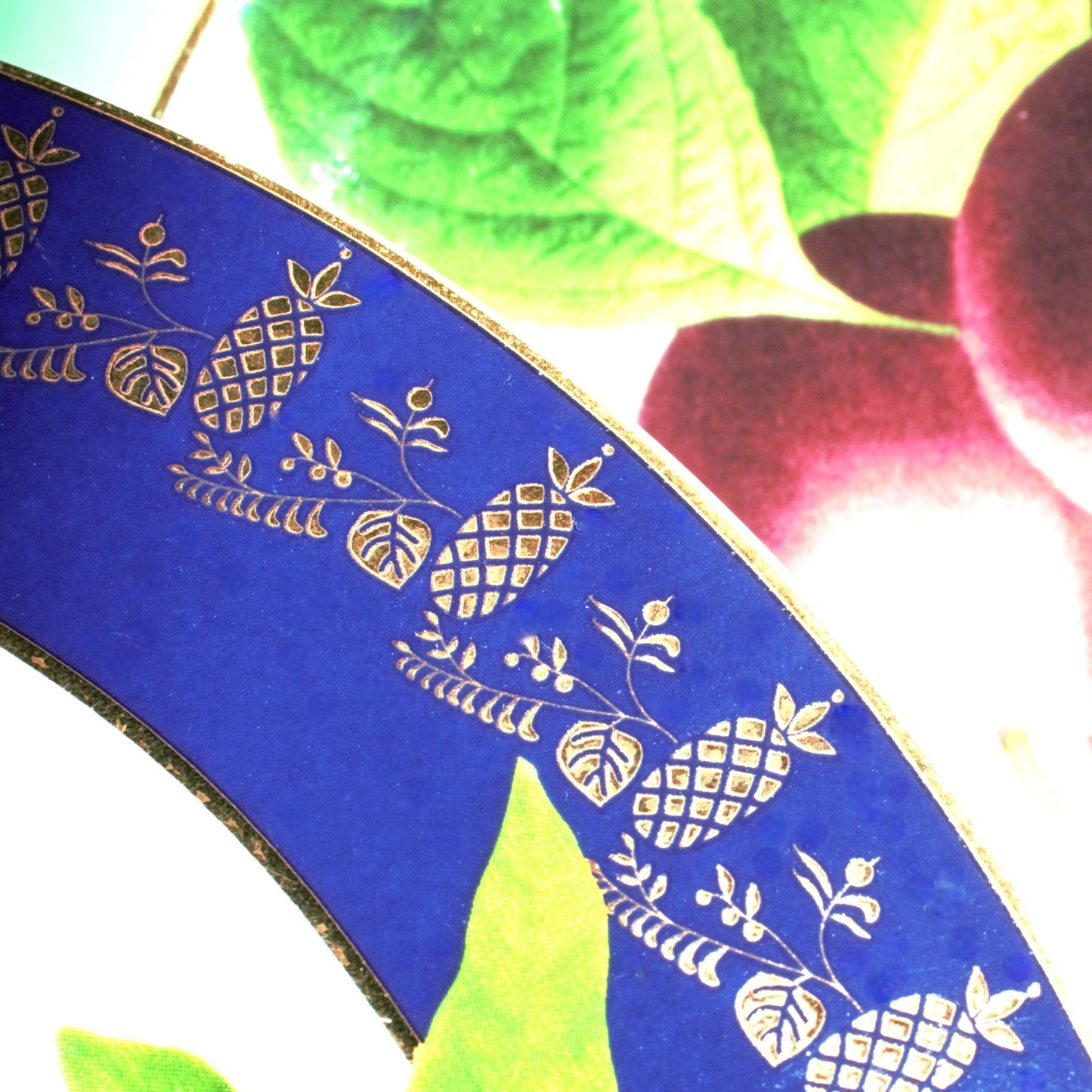 American Atelier Porcelain Dessert Plates (Set of 4) - Gold Fruit Pattern