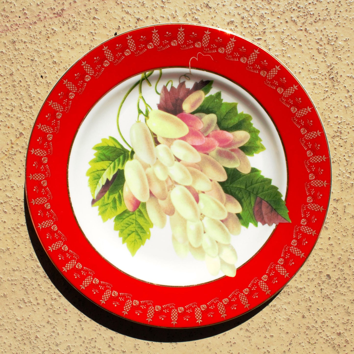 American Atelier Porcelain Dessert Plates (Set of 4) - Gold Fruit Pattern