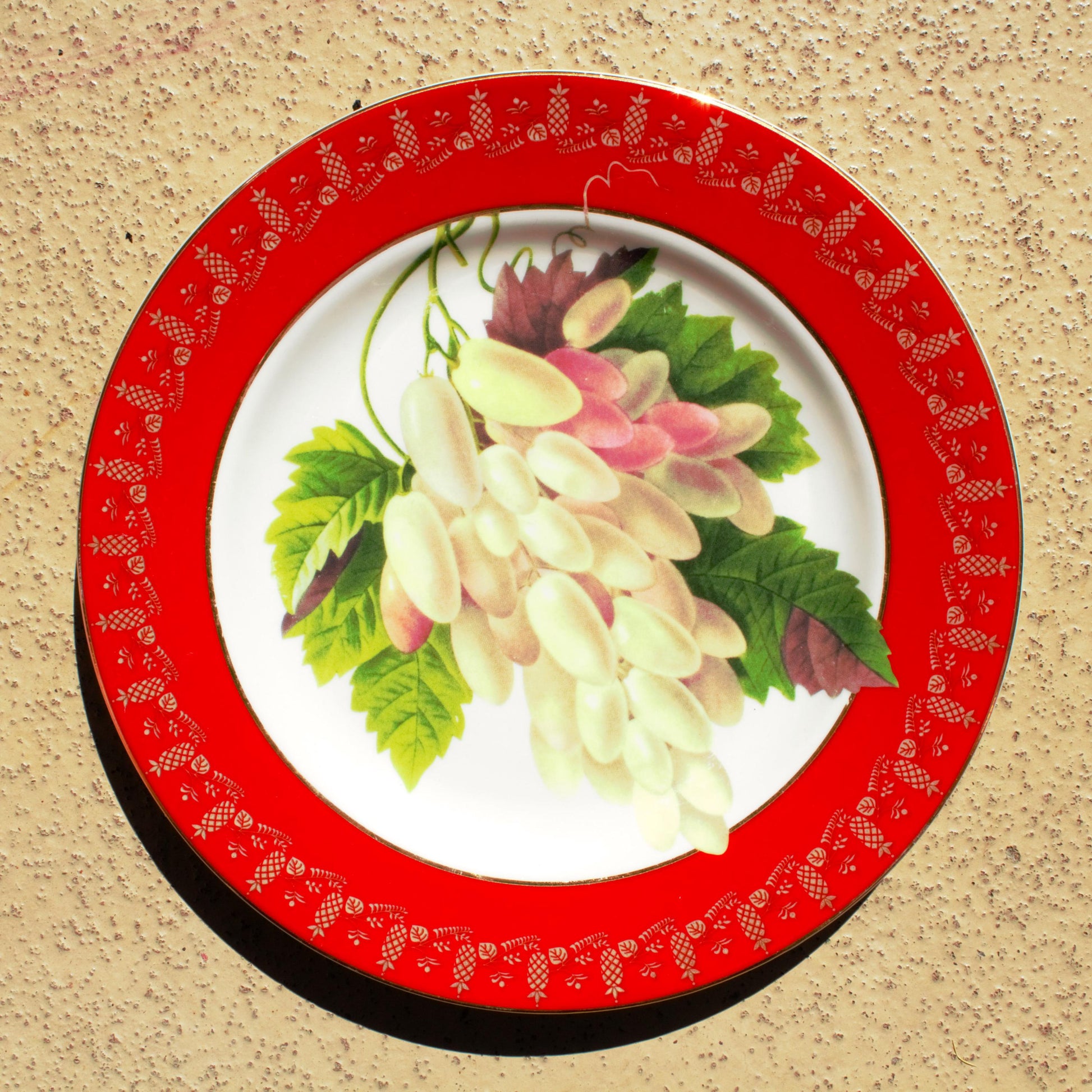 American Atelier Porcelain Dessert Plates (Set of 4) - Gold Fruit Pattern